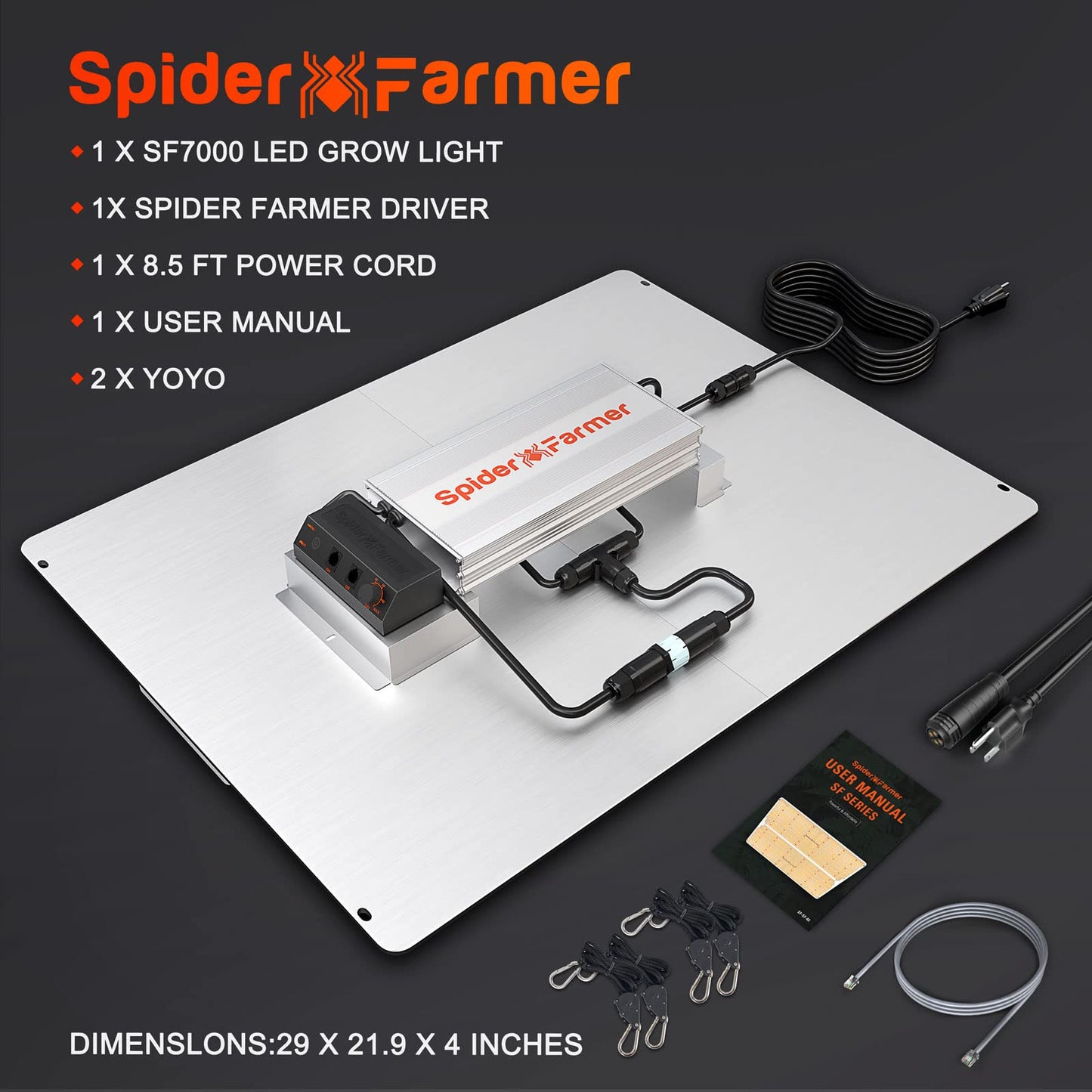 Spider Farmer SF2000, Samsung LM301H EVO Led Grow Light, Full Spectrum Plant Grow Light, 200W Dimmable & High Efficiency & Deeper Penetration Lamps for Seed Starting Vegetables Bloom in 2x4 Grow Tent