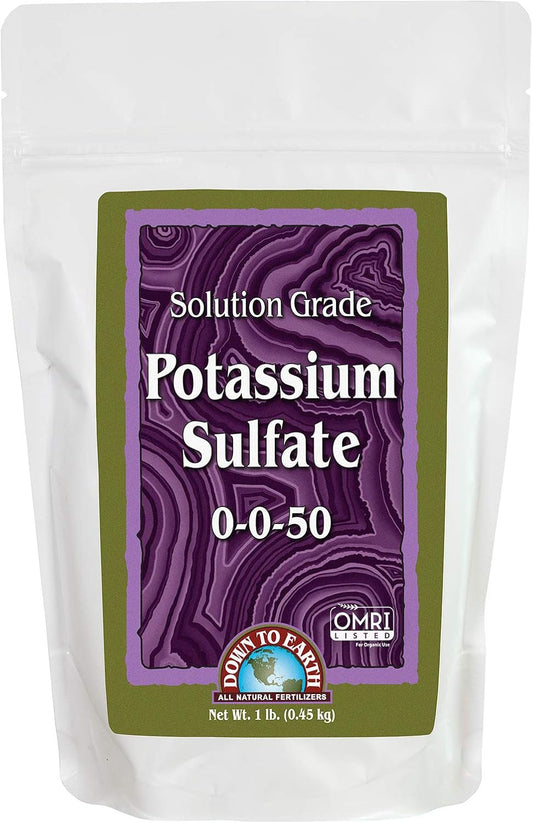 Down to Earth OMRI Organic Solution Grade Potassium Sulfate 0-0-50, 1 lb