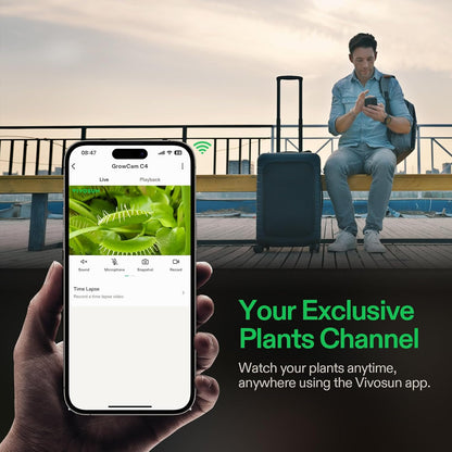 VIVOSUN GrowCam C4, 2K QHD WiFi Smart Camera for Grow Tent & Smart Grow Box
