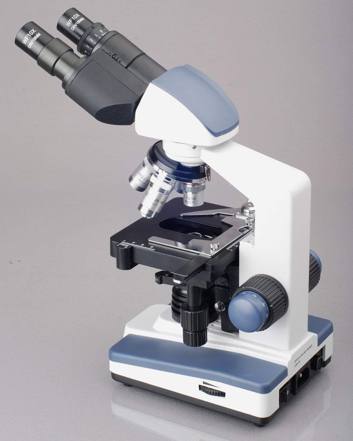AmScope B120 Siedentopf Binocular Compound Microscope, 40X-1000X Magnification, Brightfield, LED Illumination, Abbe Condenser, Double-Layer Mechanical Stage