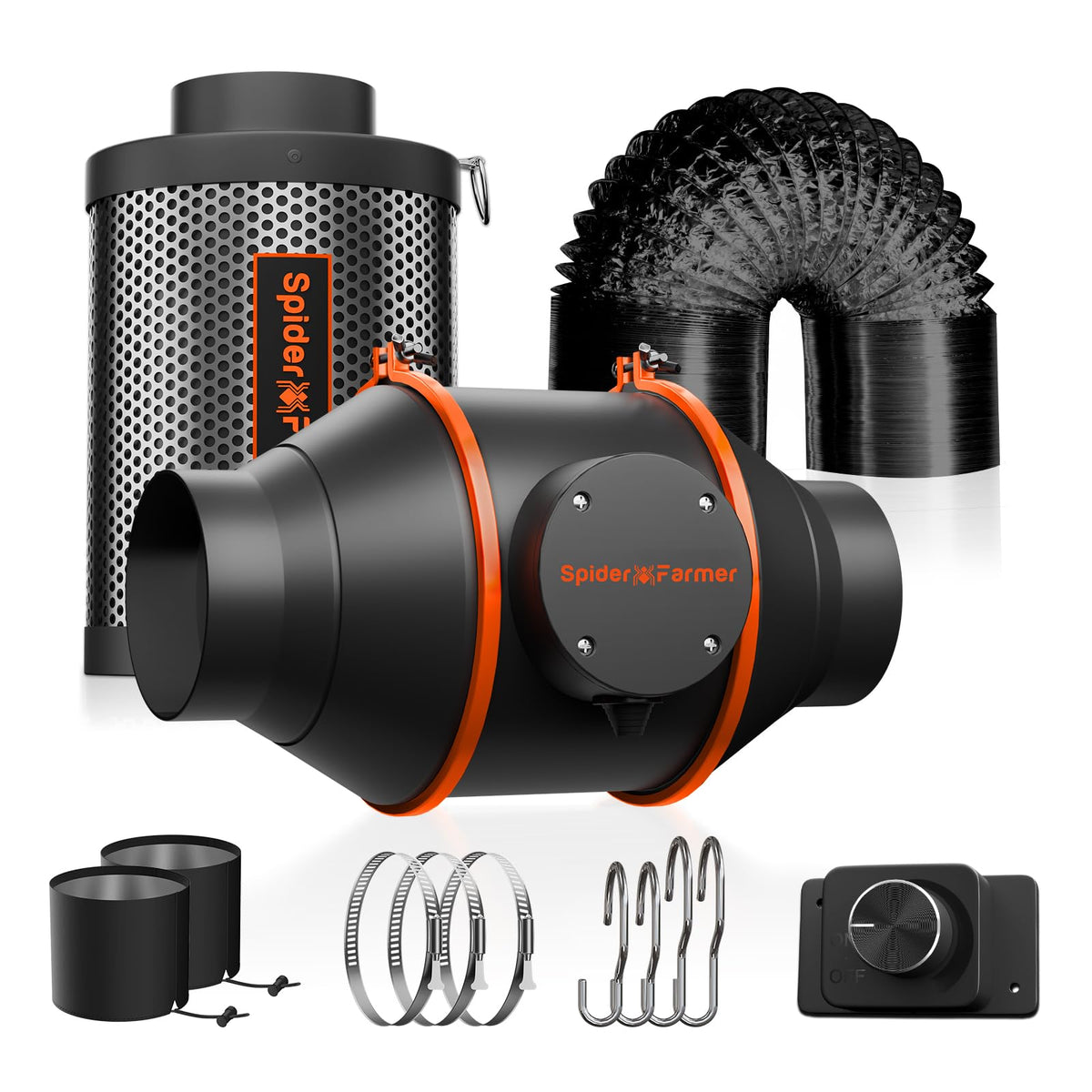Spider Farmer 6 Inch Air Filtration Kit with Temp Humidity Controller