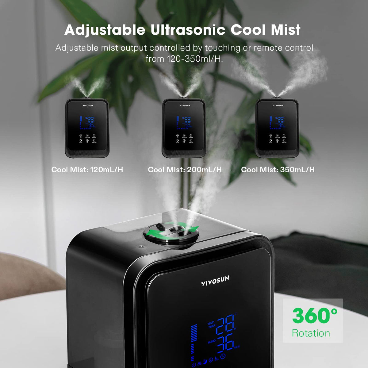 VIVOSUN Mist Humidifiers, Model and Capacity Options