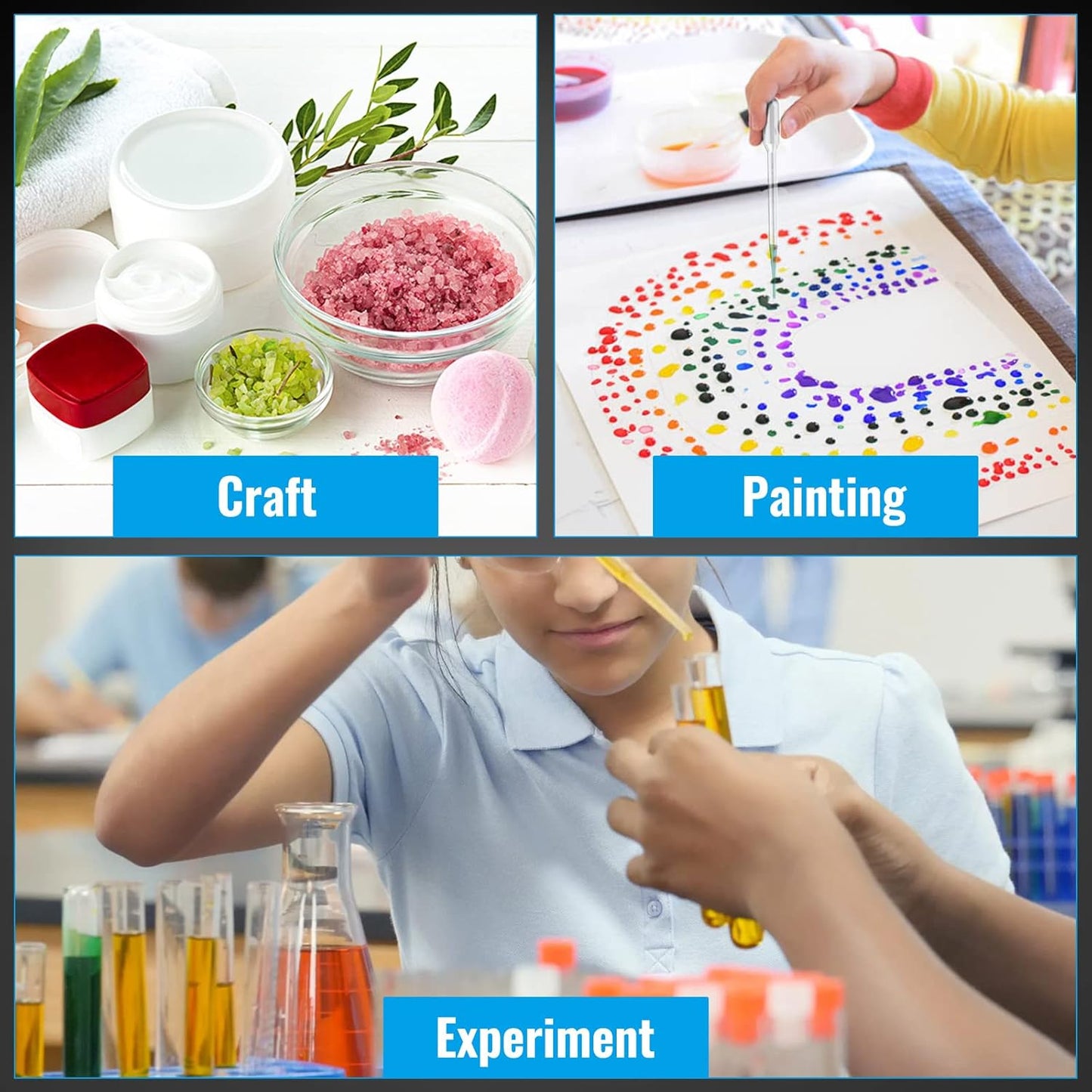 500Pcs Petri Dishes with 100Pcs Plastic Transfer Pipettes