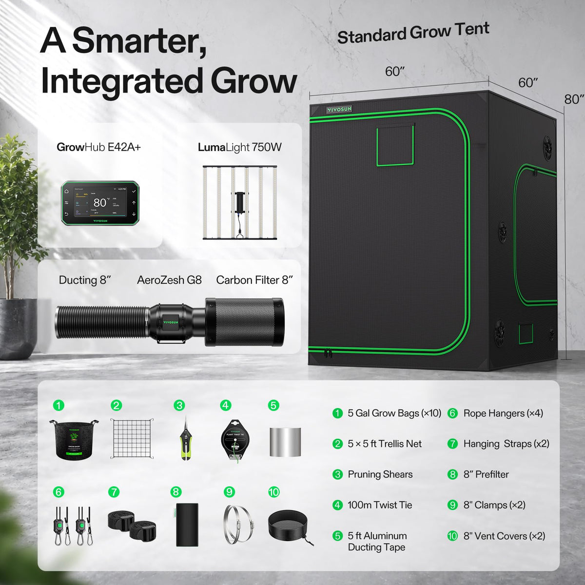 VIVOSUN Smart Grow Tent Kits, Multiple Sizes