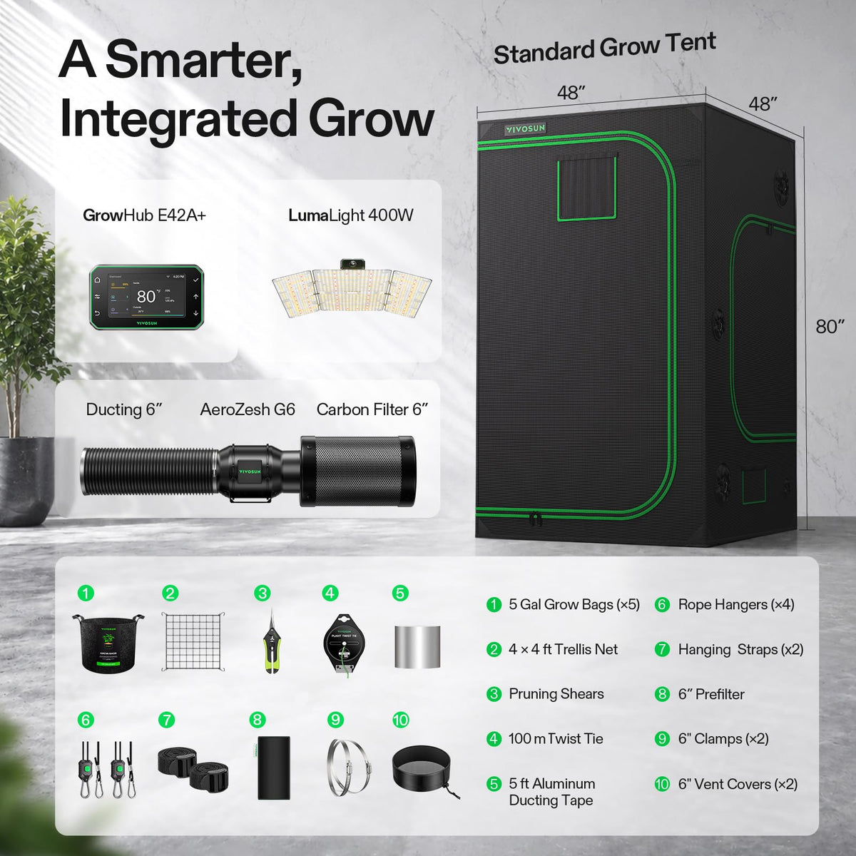 VIVOSUN Smart Grow Tent Kits, Multiple Sizes