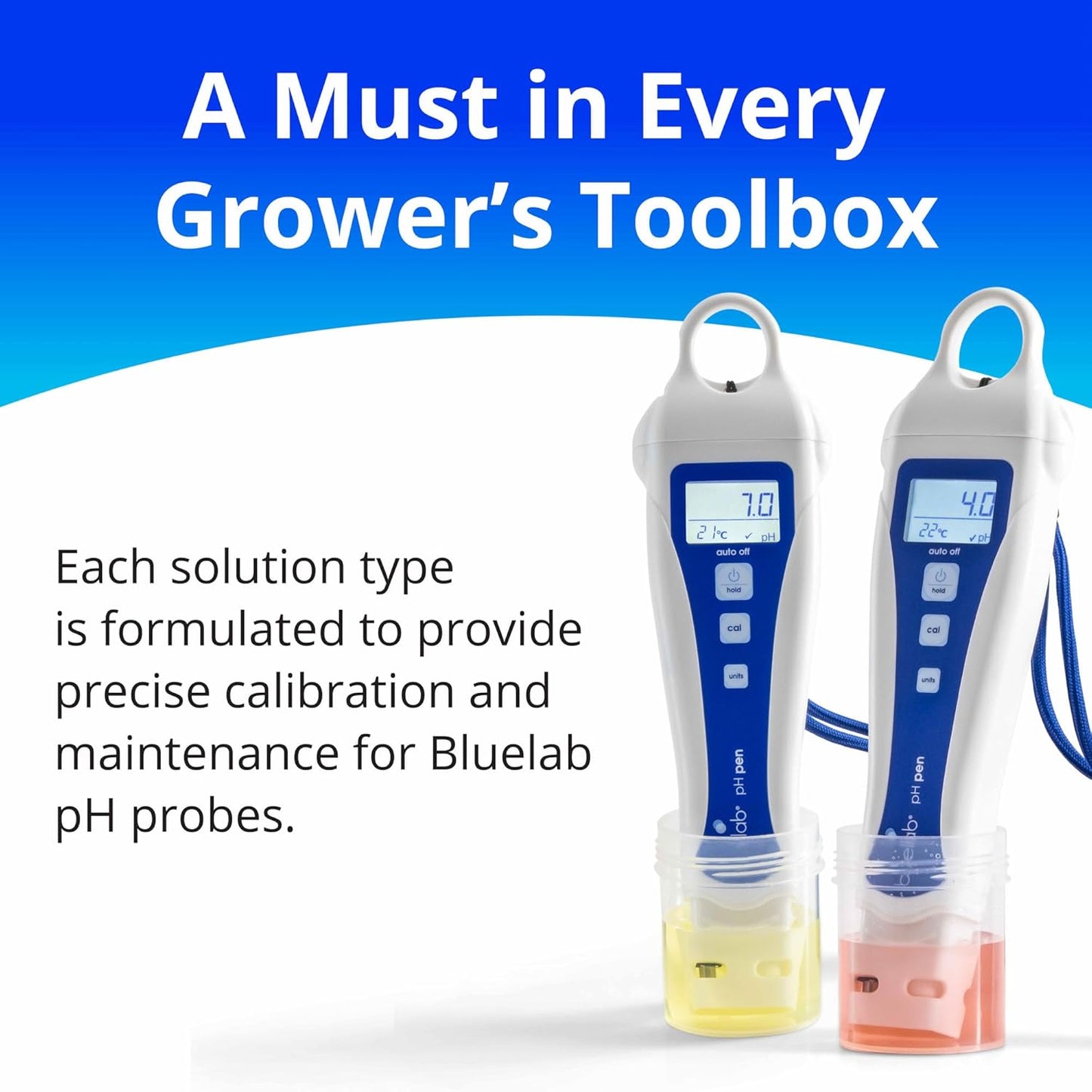 Bluelab pH 4.0 & 7.0 Calibration Solution Kit - pH Meter & pH Pen Calibration for Balanced Nutrient Solution NIST Traceable | Hydroponics, Gardening & Growing Tents (500 ml/ 16.9 Fl Oz Each)