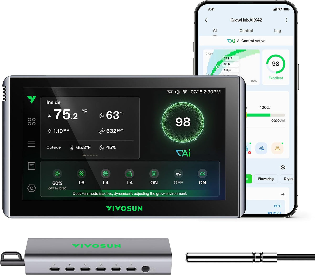 VIVOSUN X42 AI Environment Controller, All-in-One Automated System for Grow