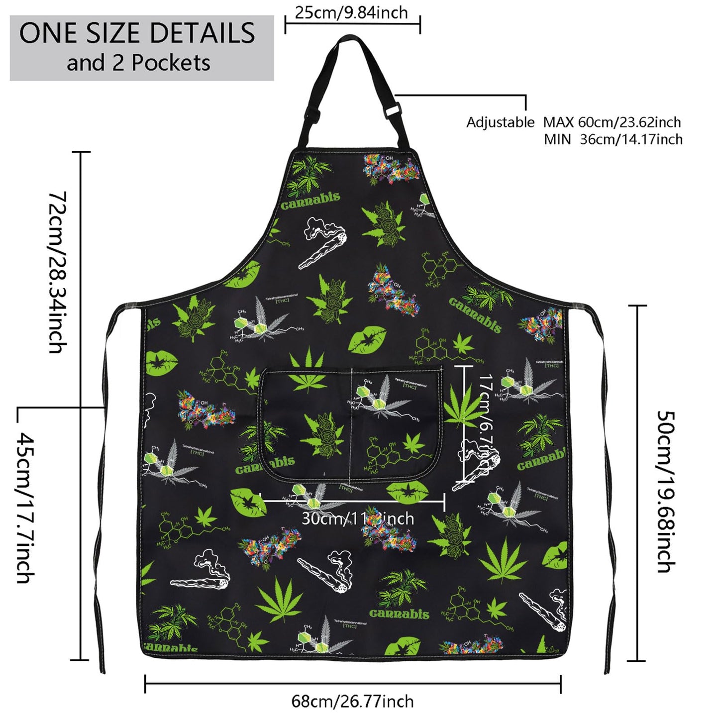 MBMSO Weed Apron with Pockets Inhale the Good Shit Exhale the Bullshit Marijuana Leaf Apron Cannabis Aprons Weed Lovers Gifts