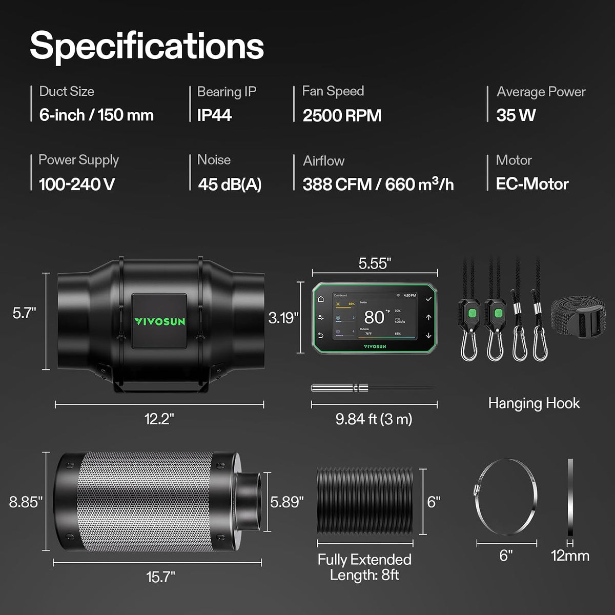 VIVOSUN Air Filtration Kits, Basic and Pro Options