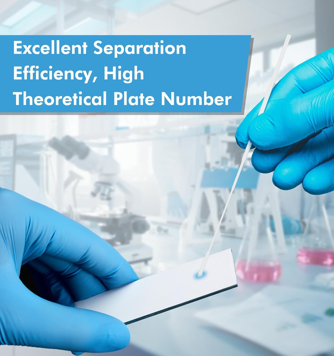 FOUR E'S SCIENTIFIC TLC Plates 25mm x 75mm, Glass Backed Silica Gel Lab Thin Layer Chromatography Plates GF254, Pack of 80