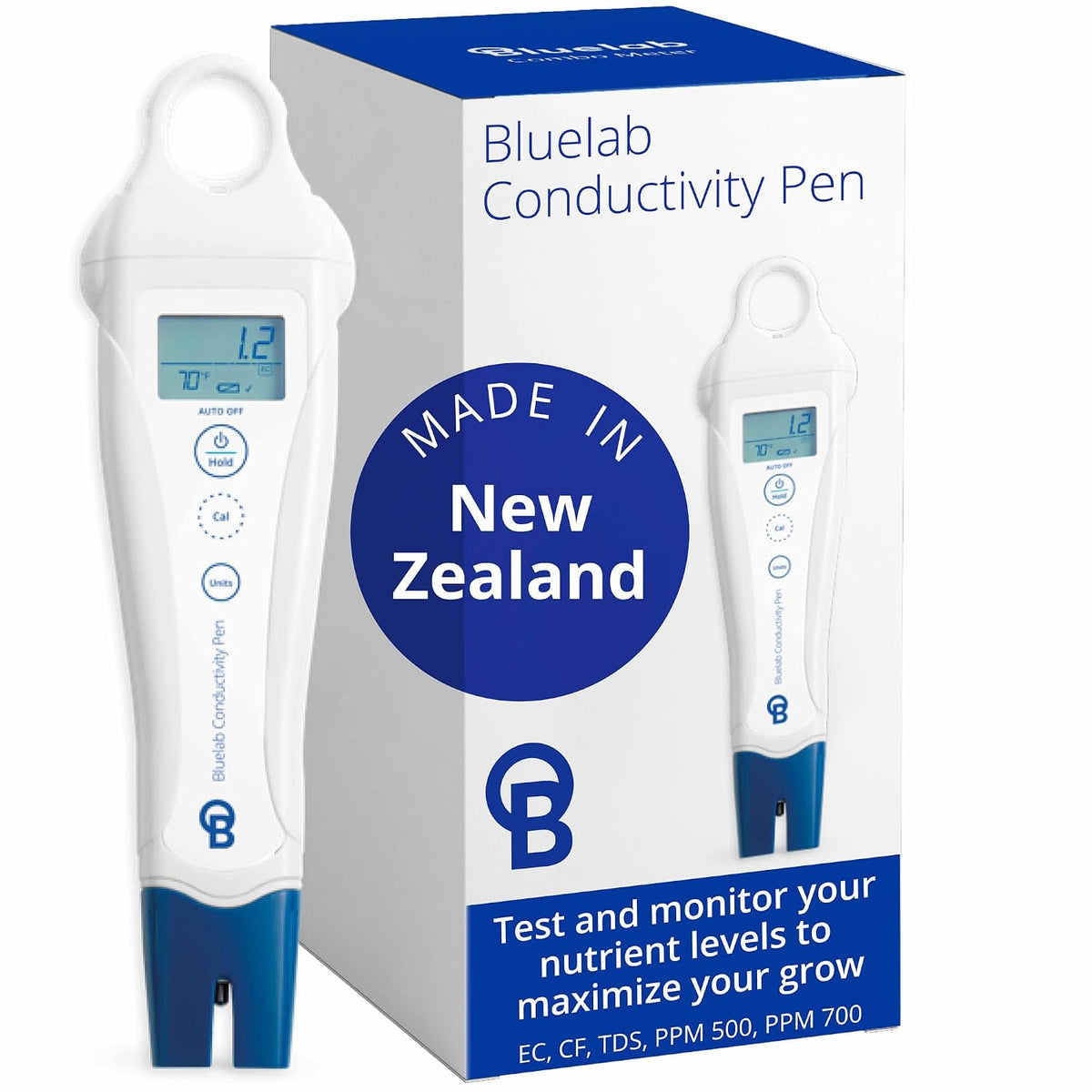 Bluelab PENCON Conductivity Pen and Digital TDS Meter, Water Tester for Temperature and Nutrient (CF, EC, PPM 500, PPM 700), TDS Testing Kit for Hydroponic System and Indoor Plant