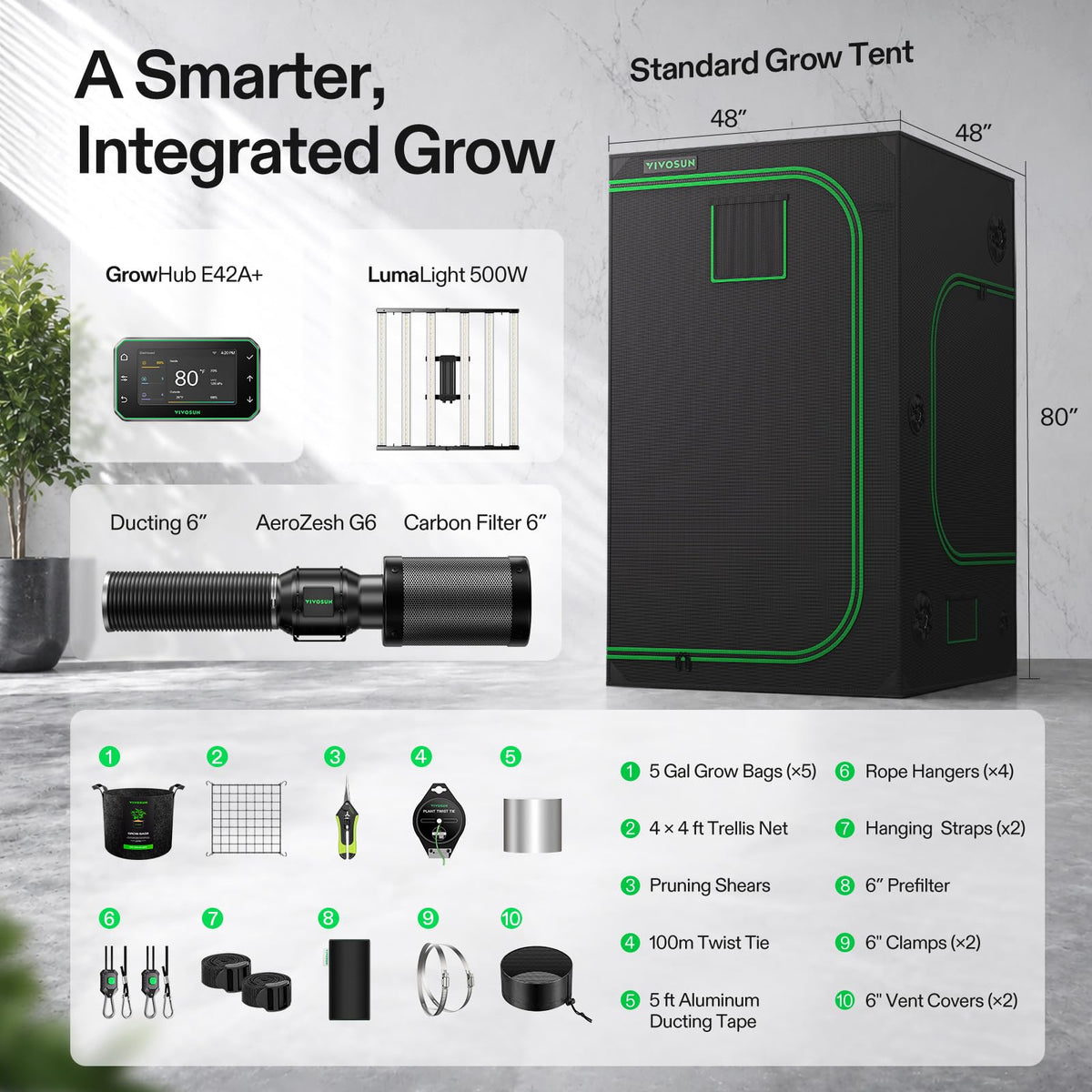 VIVOSUN Smart Grow Tent Kits, Multiple Sizes