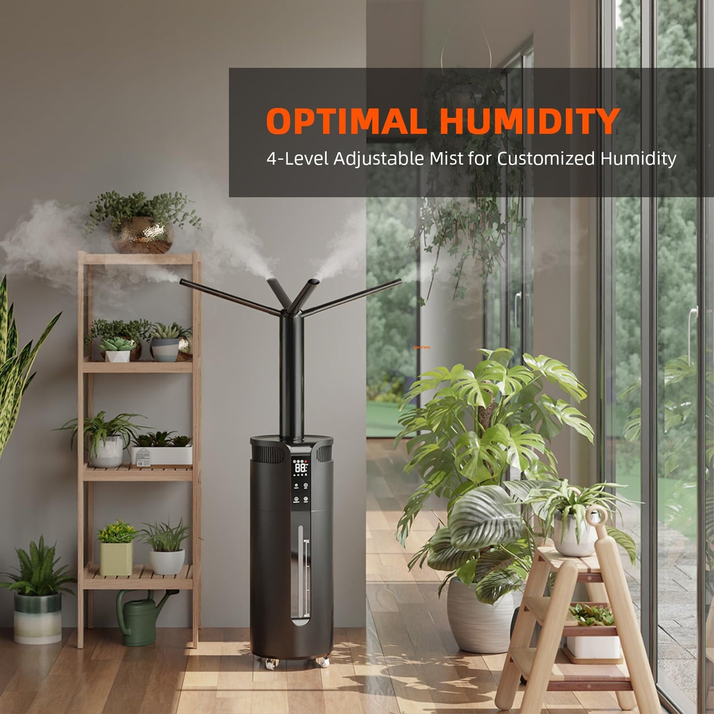 Spider Farmer 3-in-1 6L Humidifier Indoor with Timer & Hose Cool Mist Ultrasonic Humidifiers Large Room with Temperature & Humidity Probe for Plant Mushroom Greenhouse Bedroom Grow Tent Top Fill Black