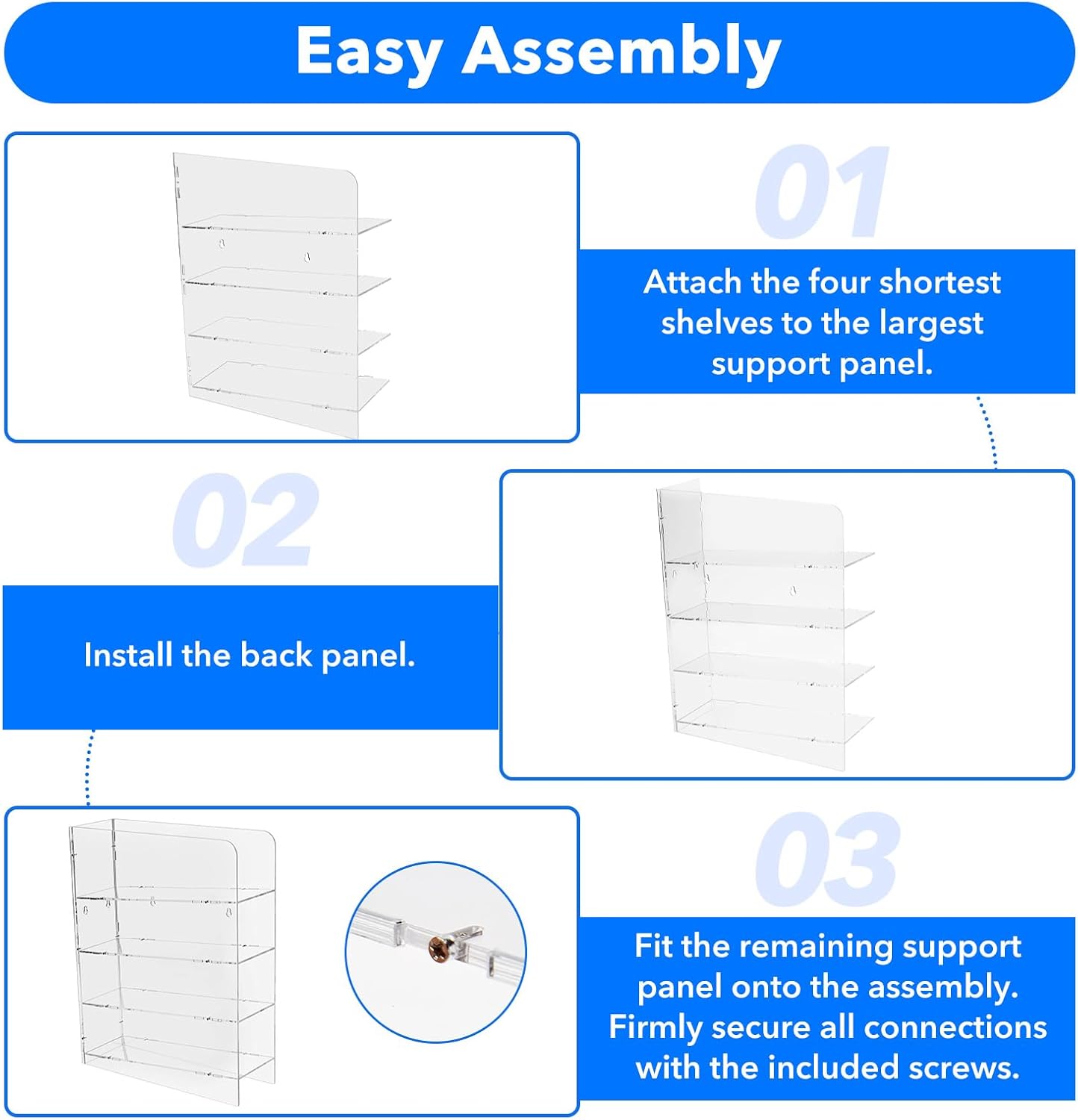 FOUR E'S SCIENTIFIC Acrylic Pipette Rack, Clear Counter Top Wall Mounted Pipette Stand with 4 Compartment Lab Holder for Laboratory Office