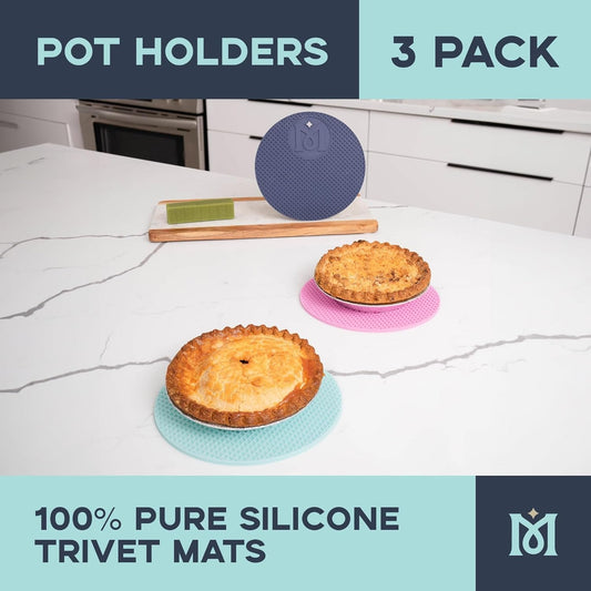 Magical Butter Magical Trivet Mats - Durable Silicone Mats for Carrying Trays, Molds & More - Easy-to-Clean & Dishwasher Safe Silicone Mats - Versatile for Drying Mats, Potholders & More (Pack of 3)