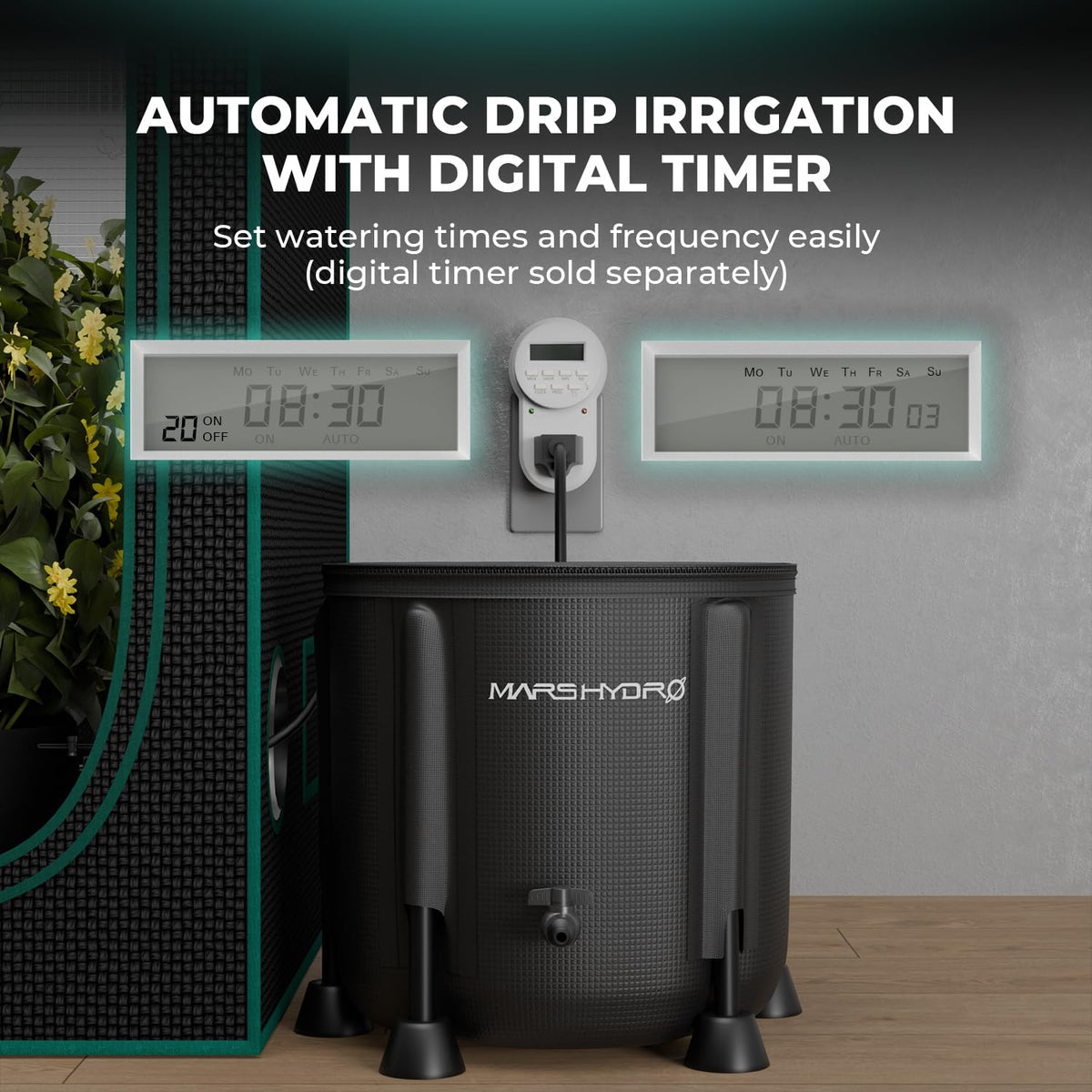 MARS HYDRO Auto Drip Irrigation Kits with 13 Gallon Foldable Bucket
