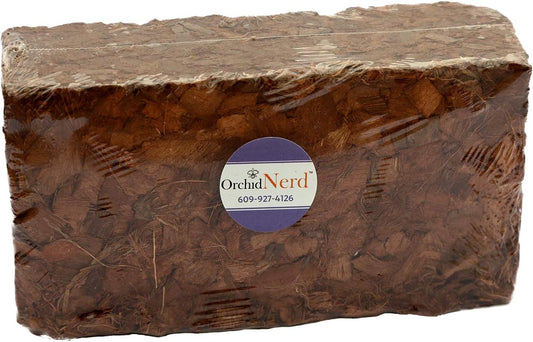 Orchid Nerd™ Premium Coconut Coir Fiber Husk Chips in a Brick, OMRI Listed for Organic in 500 Grams Block