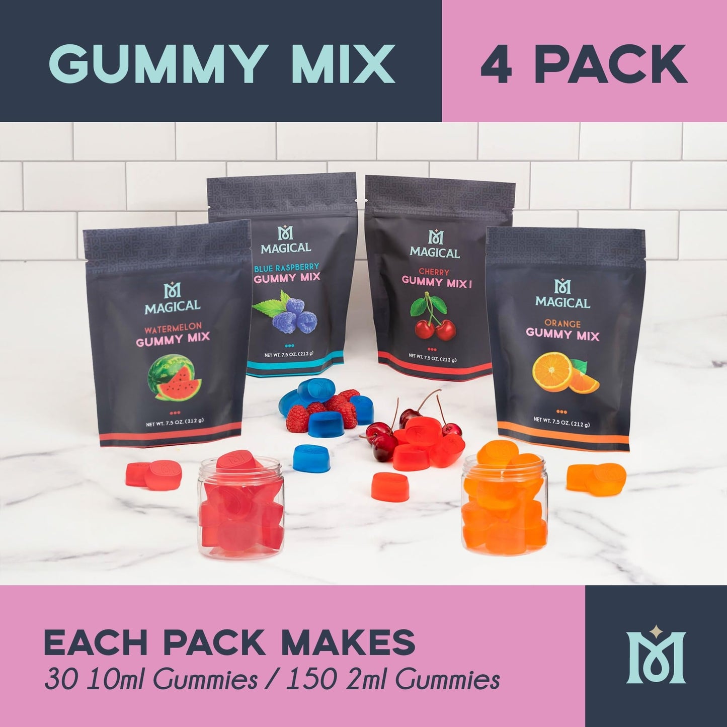 Magical Butter Normal Gummy Mix 4 Pack – Watermelon & Orange – Easy, Warm-Water Candy Mix for Homemade Gummies