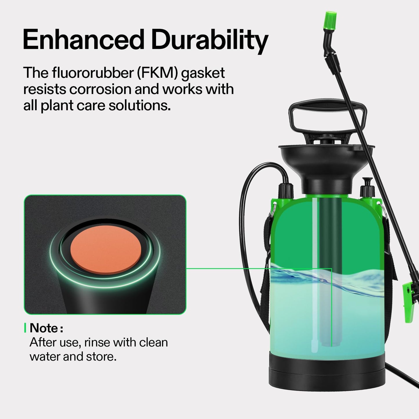 VIVOSUN 1.35-Gallon Pump Pressure Sprayer, Pressurized Lawn & Garden Water Spray Bottle with Adjustable Shoulder Strap, for Spraying Plants, Garden Watering and Household Cleaning