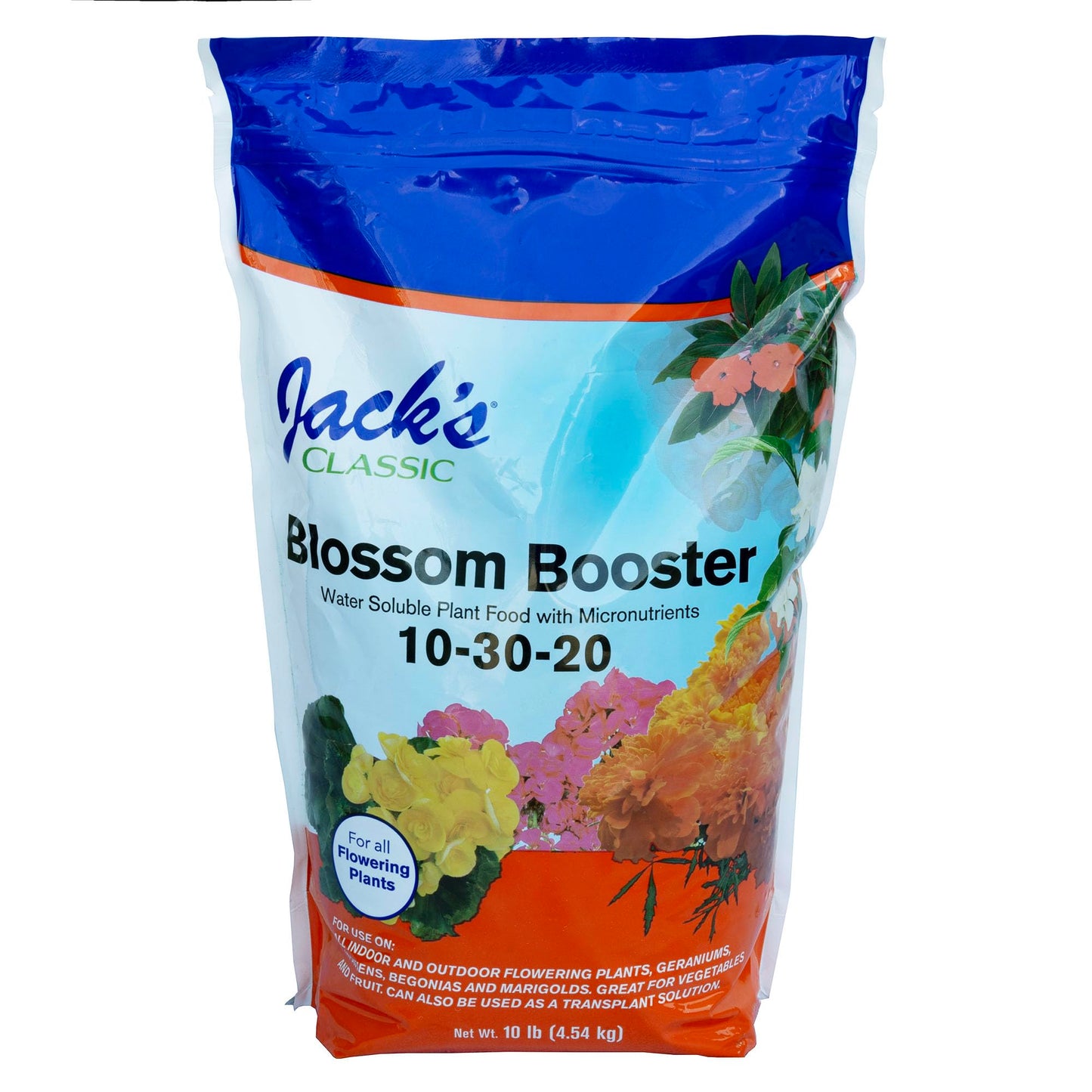 Jack's Classic 10-30-20 Blossom Booster Water-Soluble Fertilizer with Micronutrients for Increasing Color and Quantity of Blooms in Flowering Plants, 8oz