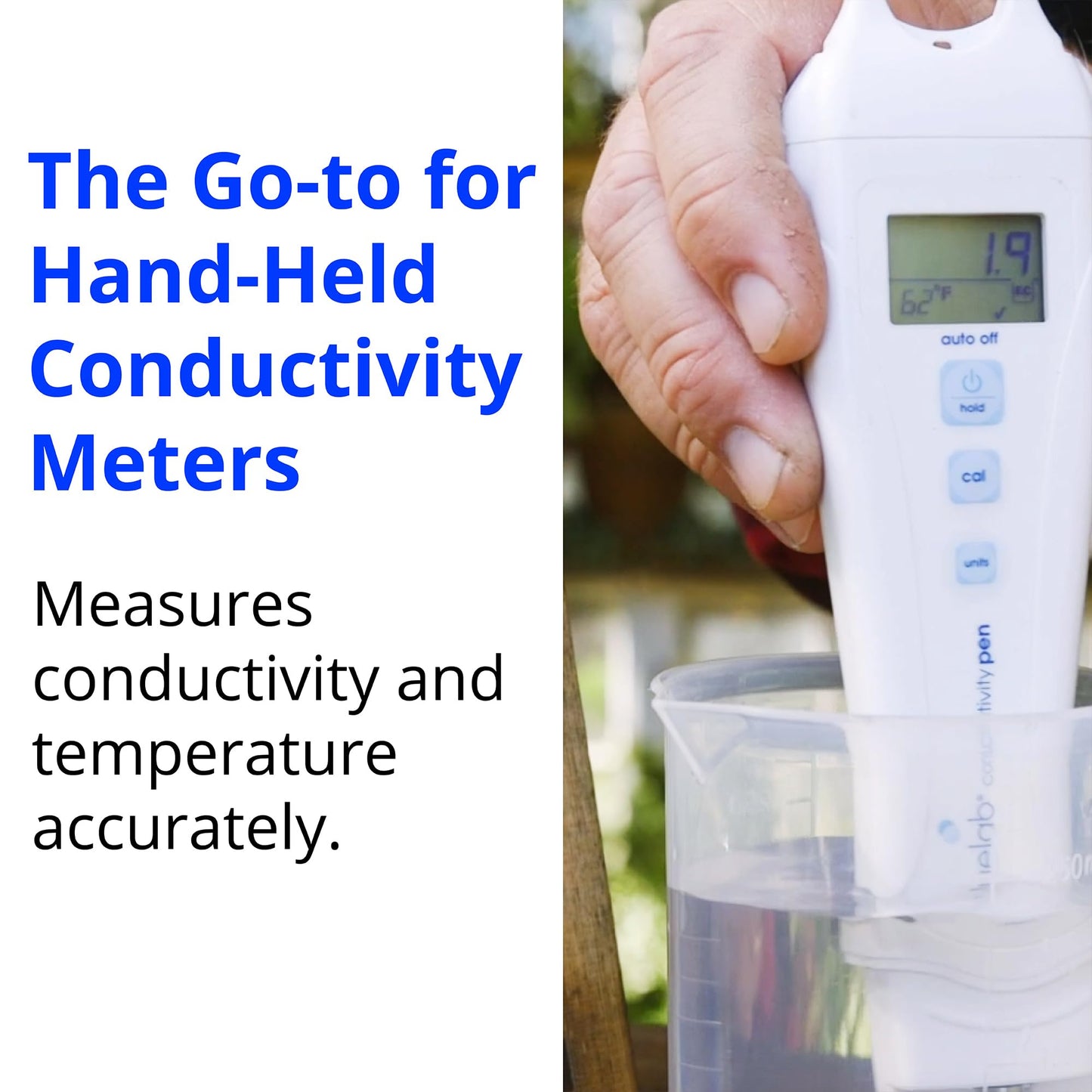 Bluelab PENCON Conductivity Pen and Digital TDS Meter, Water Tester for Temperature and Nutrient (CF, EC, PPM 500, PPM 700), TDS Testing Kit for Hydroponic System and Indoor Plant Grow