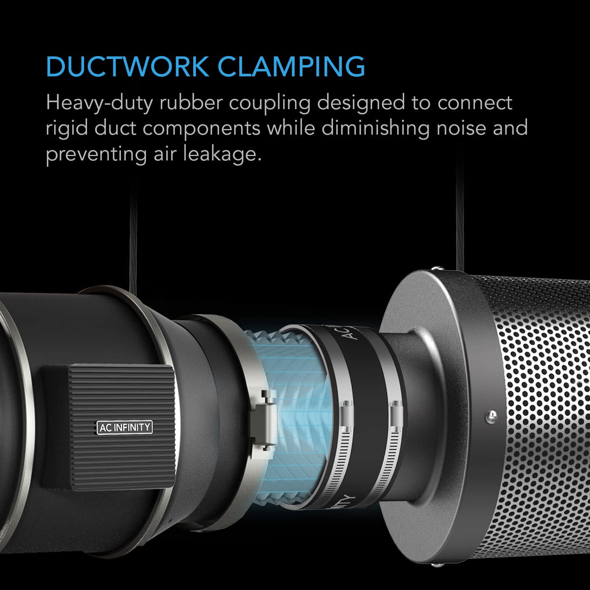 AC Infinity Duct Couplers and Noise Reduction Clamps