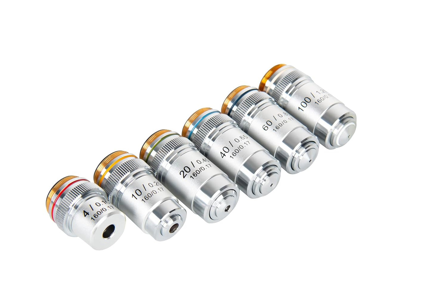 20X Objective Brass Achromatic 195 Objective Lens Clear Standard 20mm Thread Biological Microscope Objective Telescope Accessories, Sliver Color