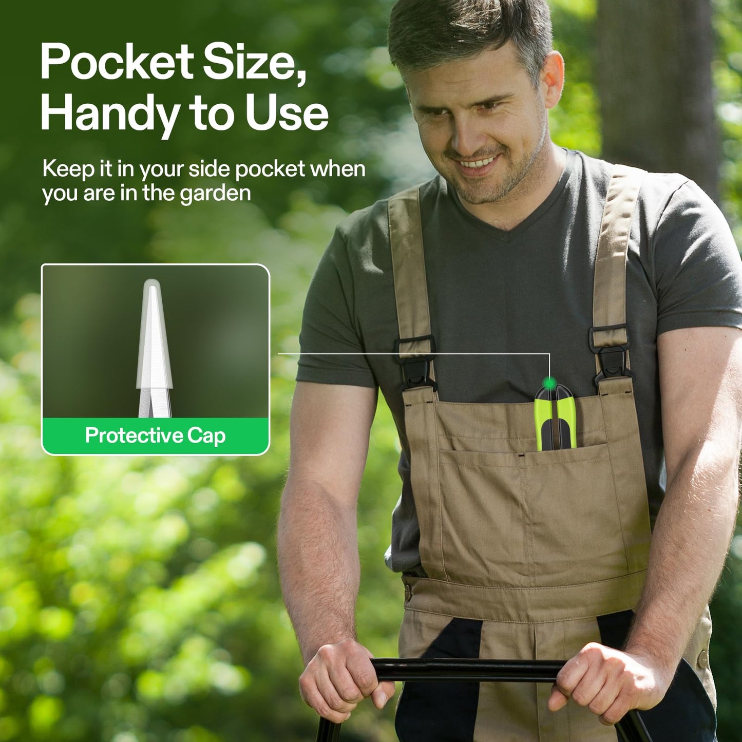 VIVOSUN 6.5 Inch Gardening Scissors Hand Pruner Pruning Shear with Straight Stainless Steel Blades Orange 1-Pack