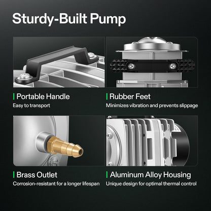 VIVOSUN Aquarium Air Pumps, Multiple Flow Options