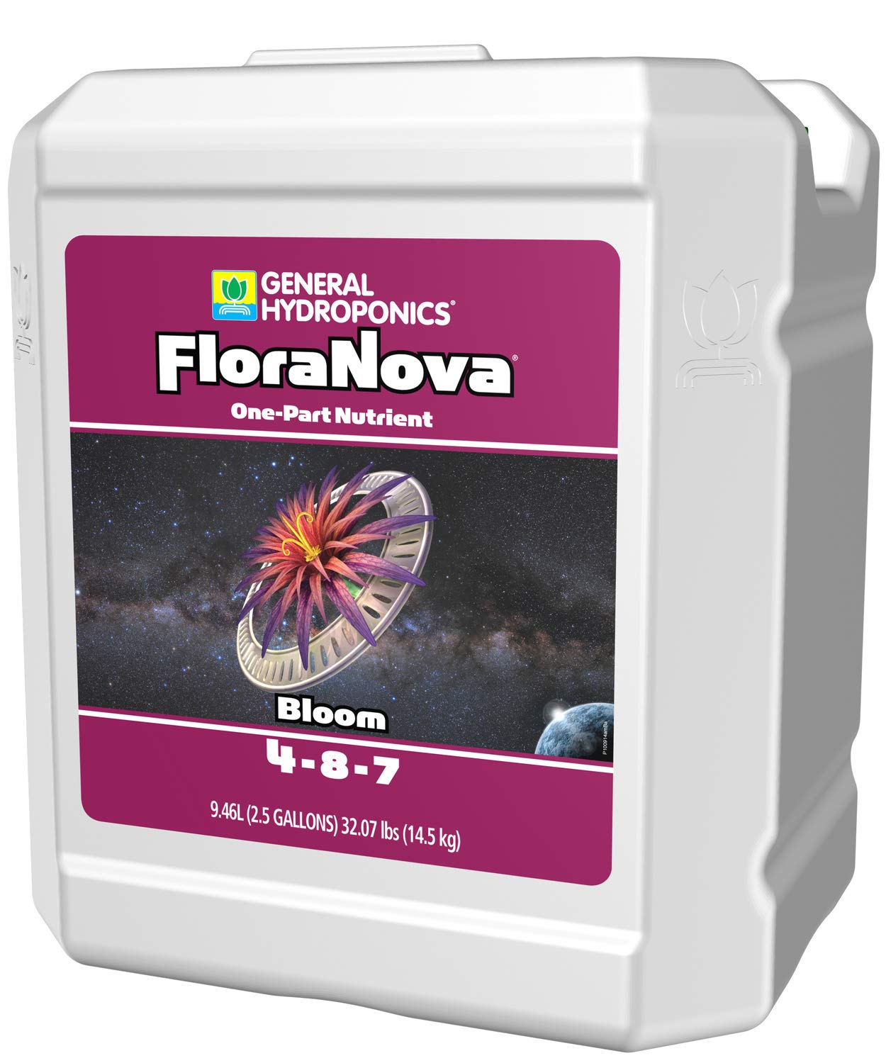 General Hydroponics HGC718807 FloraNova Grow 7-4-10, Robust Strength Of Dry Fertilizer But In Rapid Liquid Form Use For Hydroponics, Soilless Mixtures, Containers & Garden Grown Plants, 2.5-Gallon