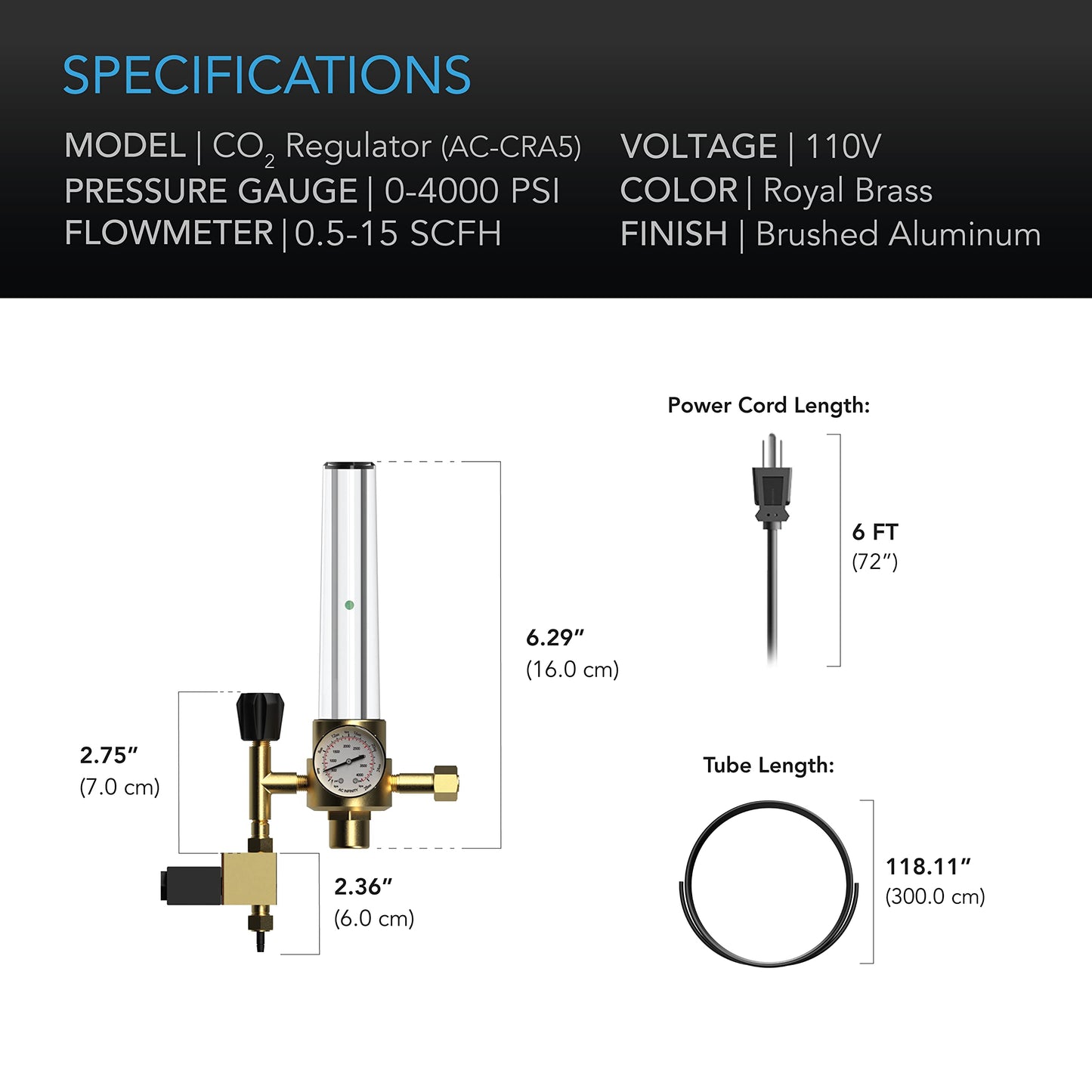 AC Infinity CO2 Regulator, Carbon Dioxide Monitor with Solenoid Valve and Gas Flow Meter, CO2 Gauge Gas System for Grow Tents, Grow Rooms, and Greenhouses