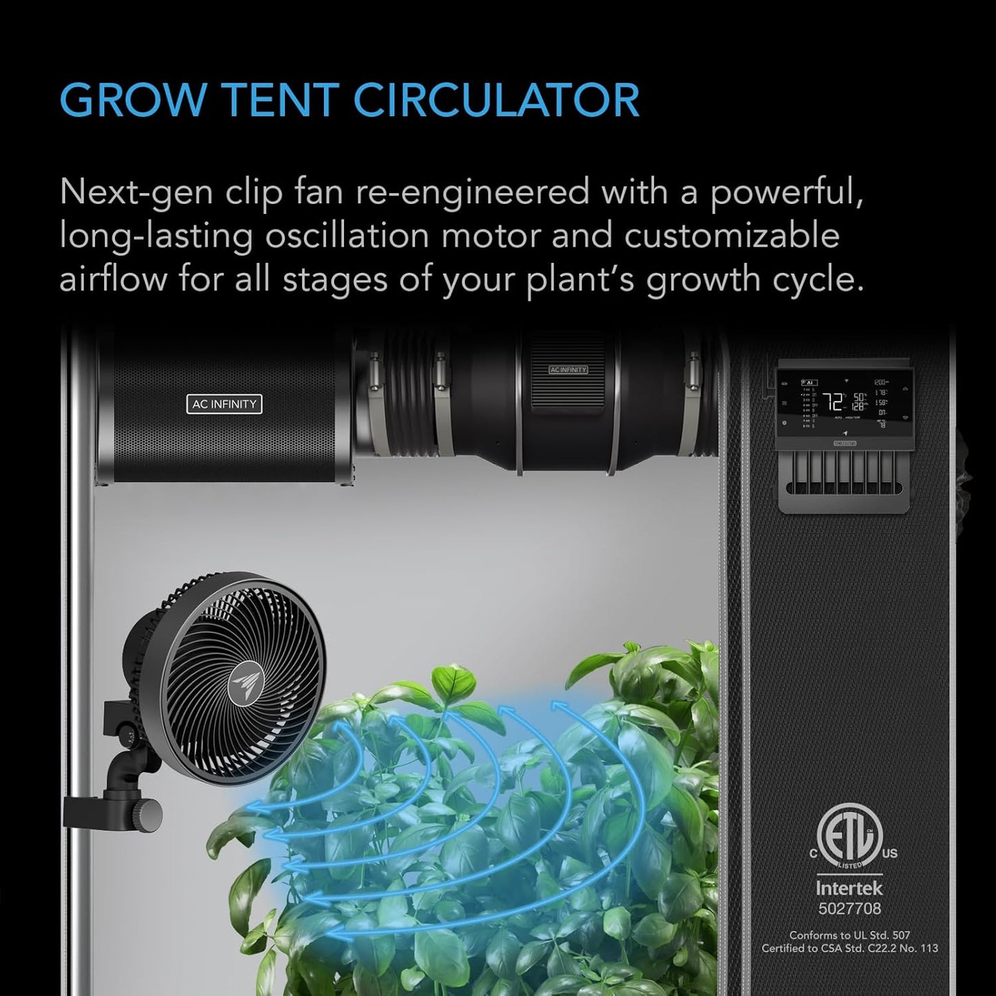 AC Infinity x Athena® Cultivator Kit, Complete 2-Plant Grow Tent System with Blended Line Fertilizer Starter Kit, Dynamic Learning AI Control with WiFi-Integrated Quiet Fans, Full Spectrum EVO Lights