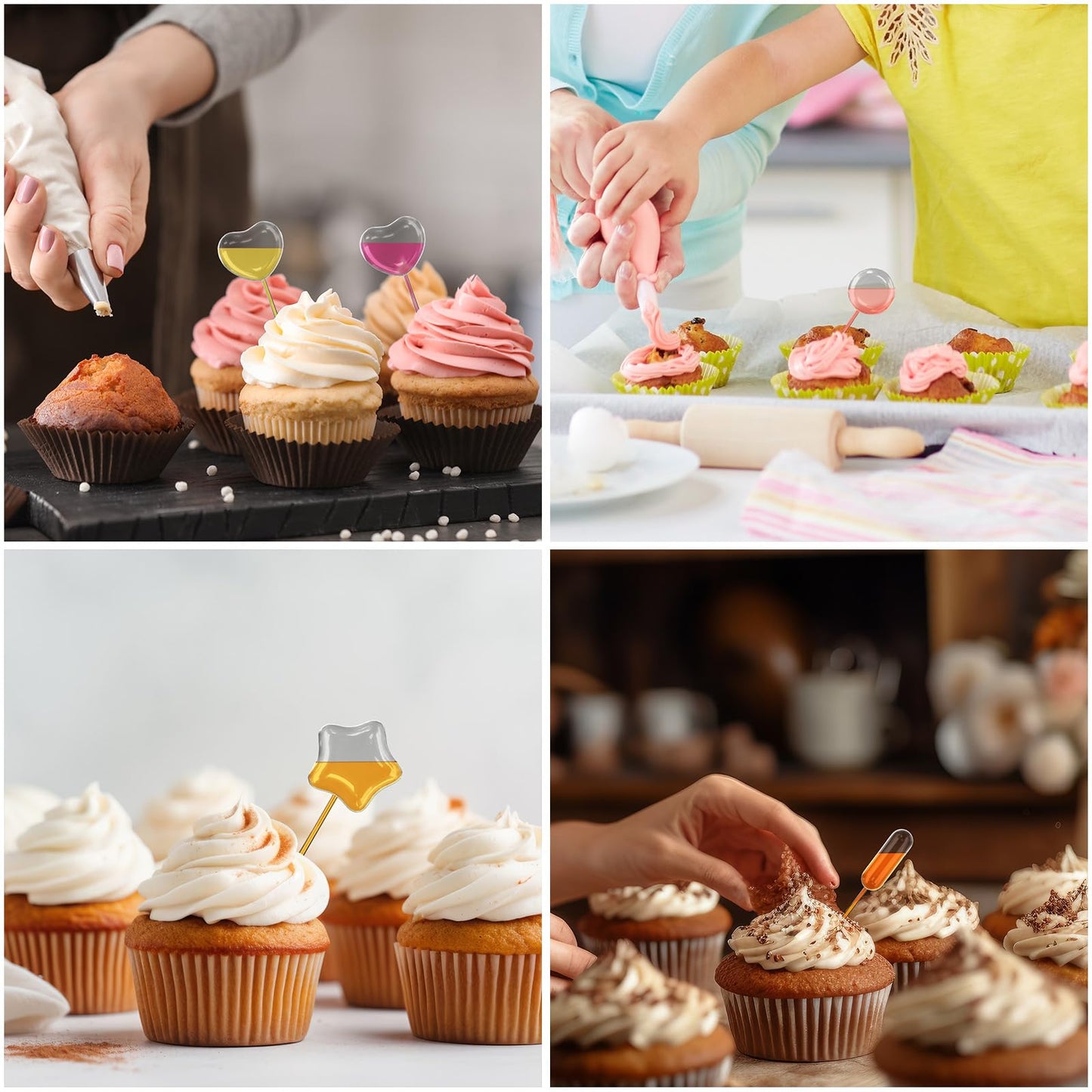 [Heart Style] Vabiooth 50Pcs 4mL Cupcakes Disposable Plastic Transfer Pipettes Liquid Dropper for Chocolate or Strawberries Cupcakes, Ice Cream, Mini Cakes, Waffles, Children's Painting