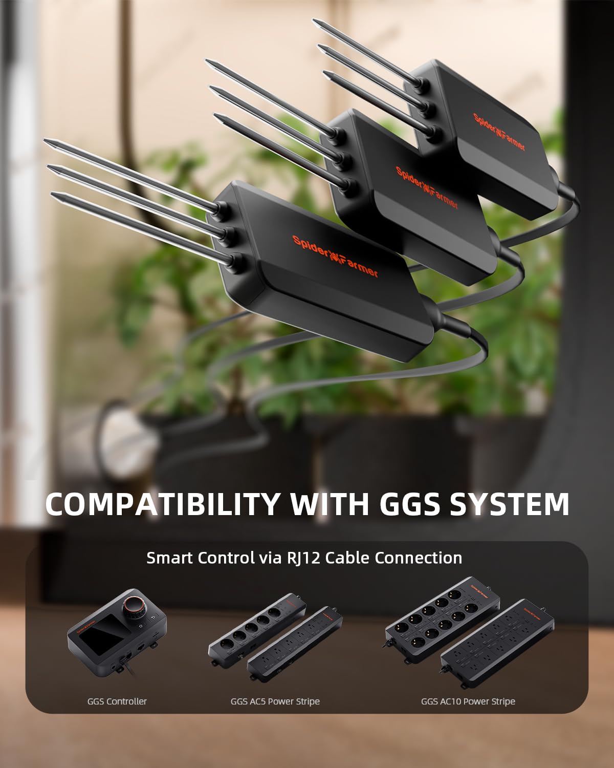 Spider Farmer GGS 3 in 1 Soil Sensor Pro 3Pcs for Indoor Garden Grow Tent