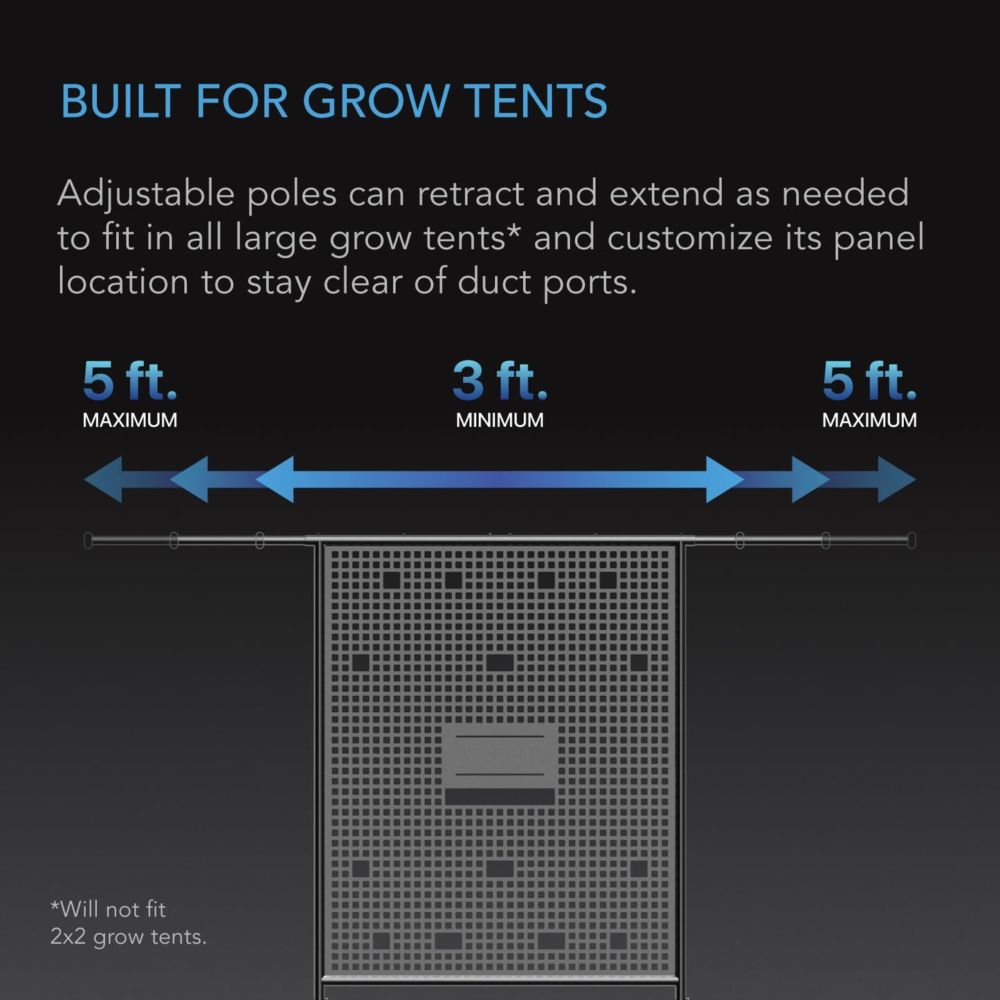 AC Infinity Gear Board, Grow Tent Equipment Board with Cable Management Slots, Steel Wall Organizer Mounts Clip Fans, Controllers, LED Drivers, and Ballasts in 5x5 Grow Tents or Smaller