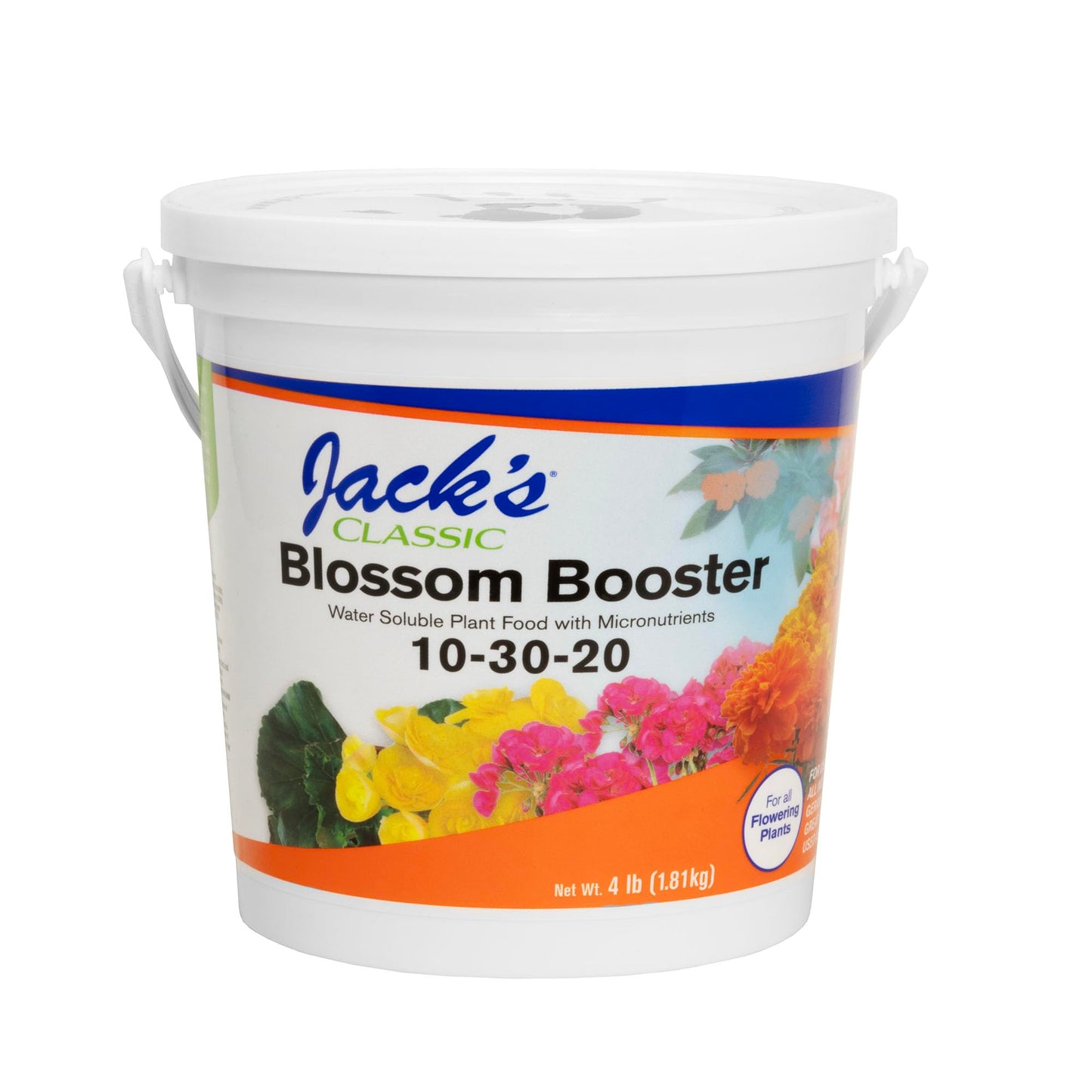 Jack's Classic 10-30-20 Blossom Booster Water-Soluble Fertilizer with Micronutrients for Increasing Color and Quantity of Blooms in Flowering Plants, 8oz
