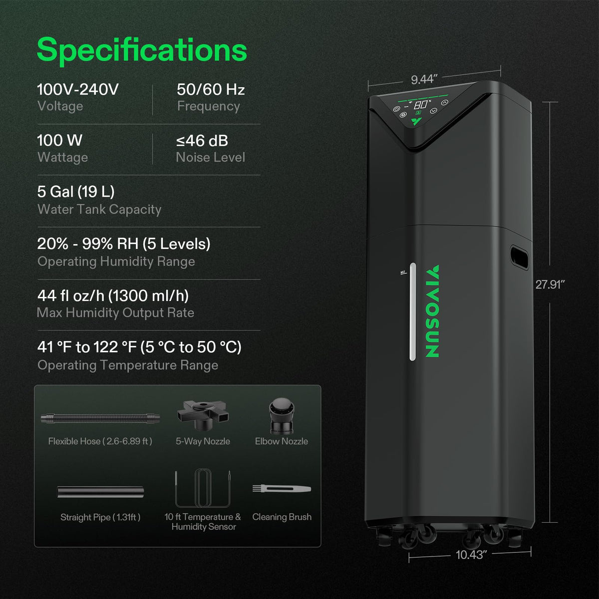 VIVOSUN AeroStream Plant Humidifiers, Multiple Capacities