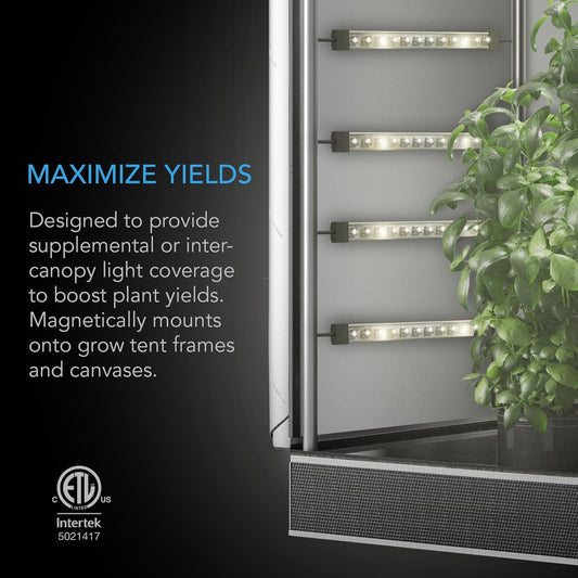 AC Infinity IONBEAM S16, Full Spectrum LED Grow Light Bars 16”, Deeper Penetration Samsung LM301H EVO Diodes and Digital Dimming Timer Controller, for Veg Bloom Indoor Plants, Grow Tents, Greenhouses