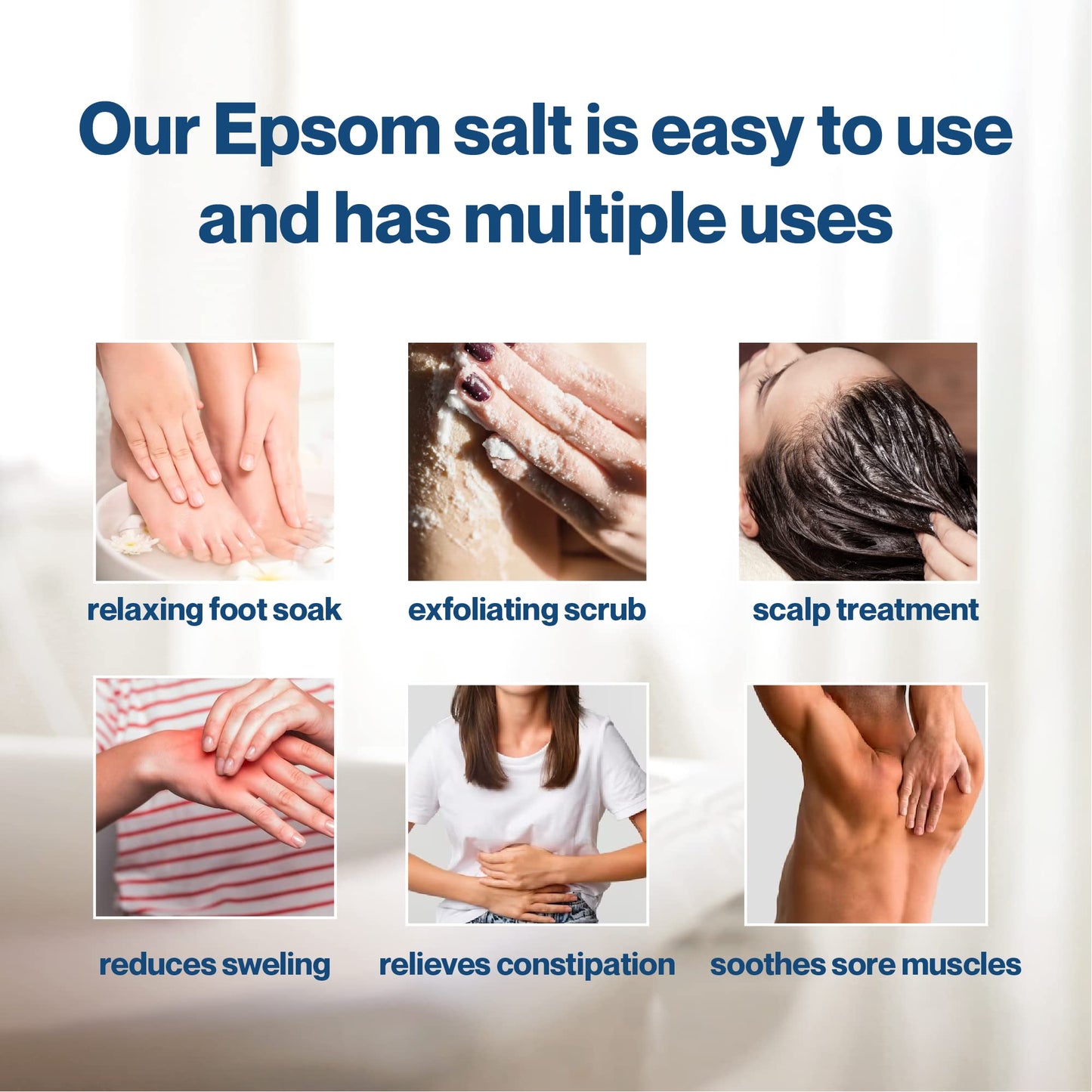 uh*Roh*Muh Natural Epsom Salt Bulk | Half Gallon Premium Quality Magnesium Sulfate from USA | OMRI Listed for Agriculture Use and Animal Feed | Epsom Salt for Plants and Skin (Net Wt. 1.7 kg/ 3.7 lb)