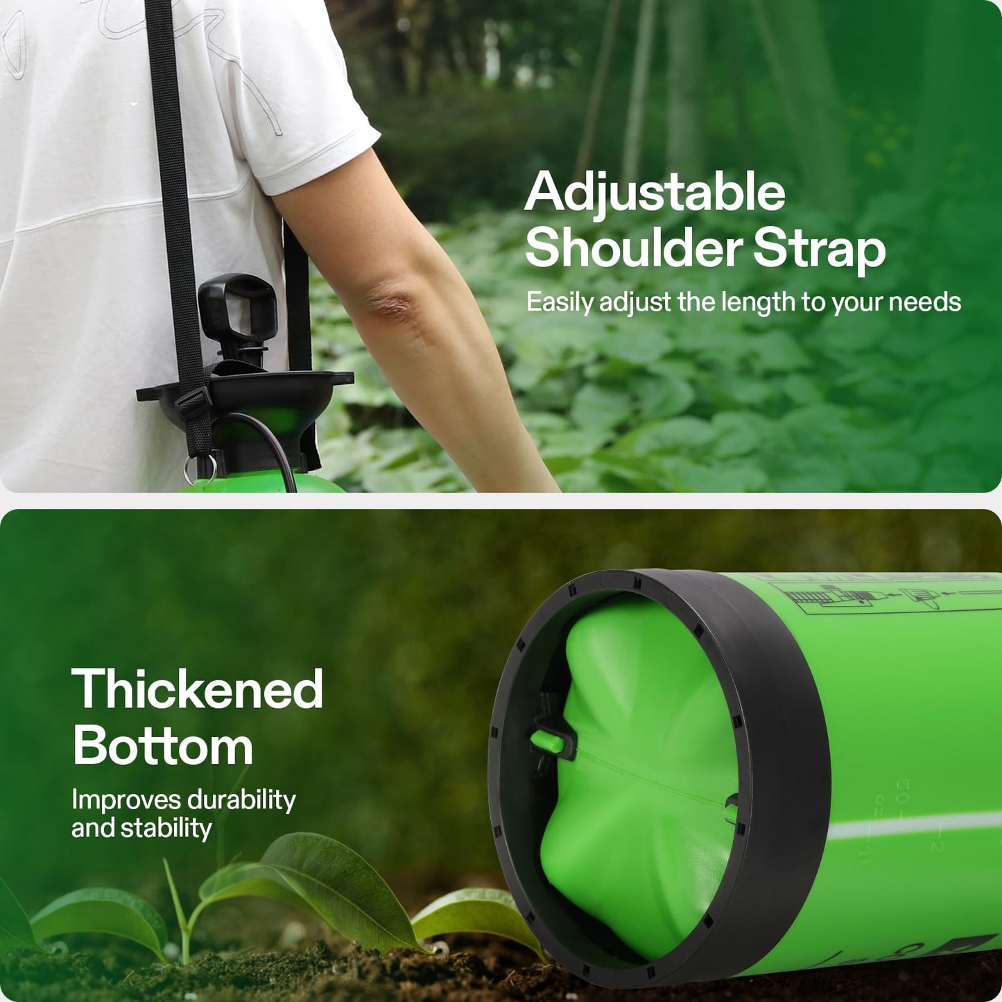 VIVOSUN 1.35-Gallon Pump Pressure Sprayer, Pressurized Lawn & Garden Water Spray Bottle with Adjustable Shoulder Strap, for Spraying Plants, Garden Watering and Household Cleaning