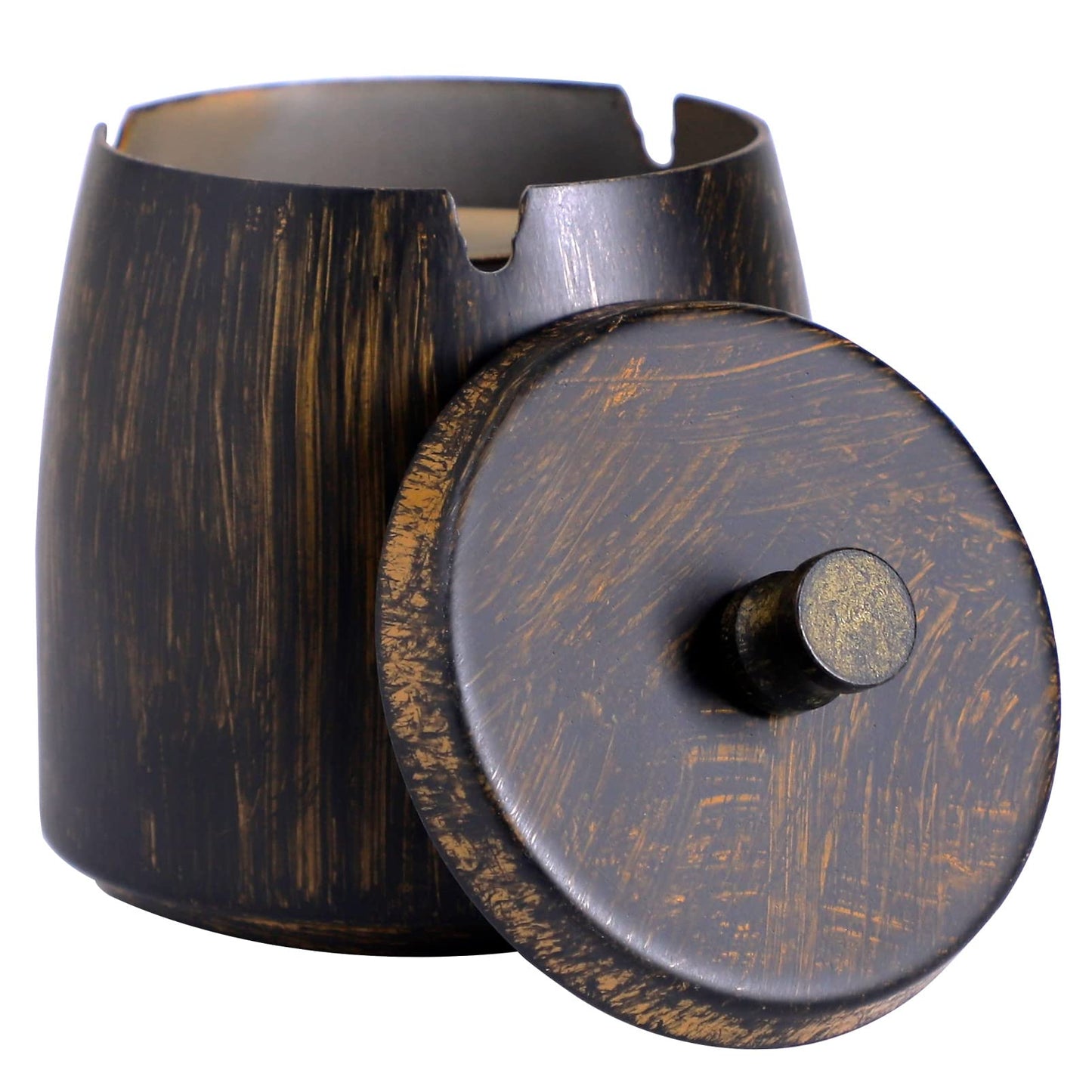 Ashtray with Lid for Cigarette, Stainless Steel Smokeless Odorless Windproof Ashtrays for Home Office Tabletop Outside Patio Outdoor Balcony(3.54"x3.0"x3.38")