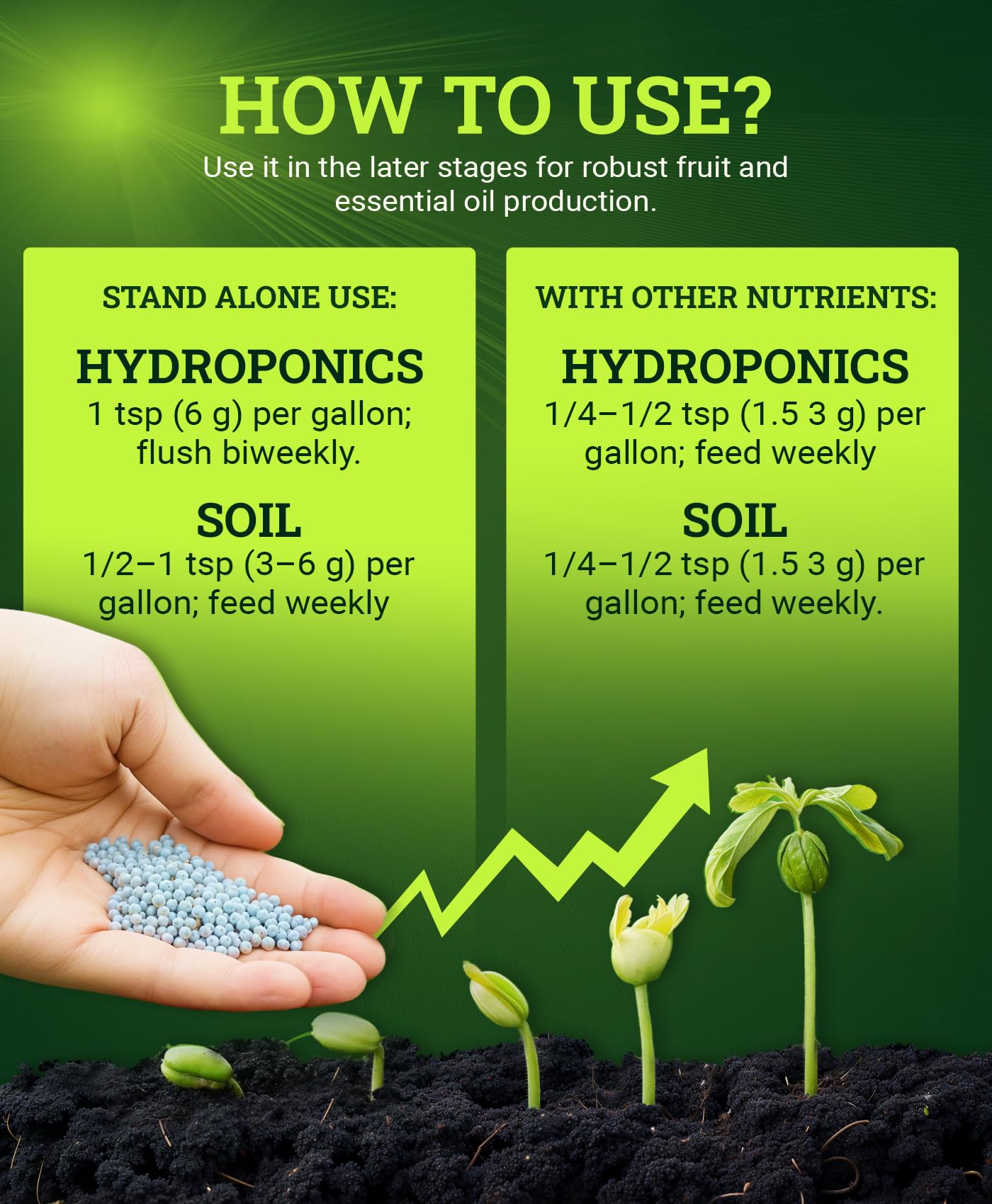 FoxFarm Beastie Bloomz Soluble Fertilizer - High-Phosphorus Fertilizer for Mid to Late Flowering, pH Balanced - Supports Blossom Development, NPK 0-5-3 (6 oz)