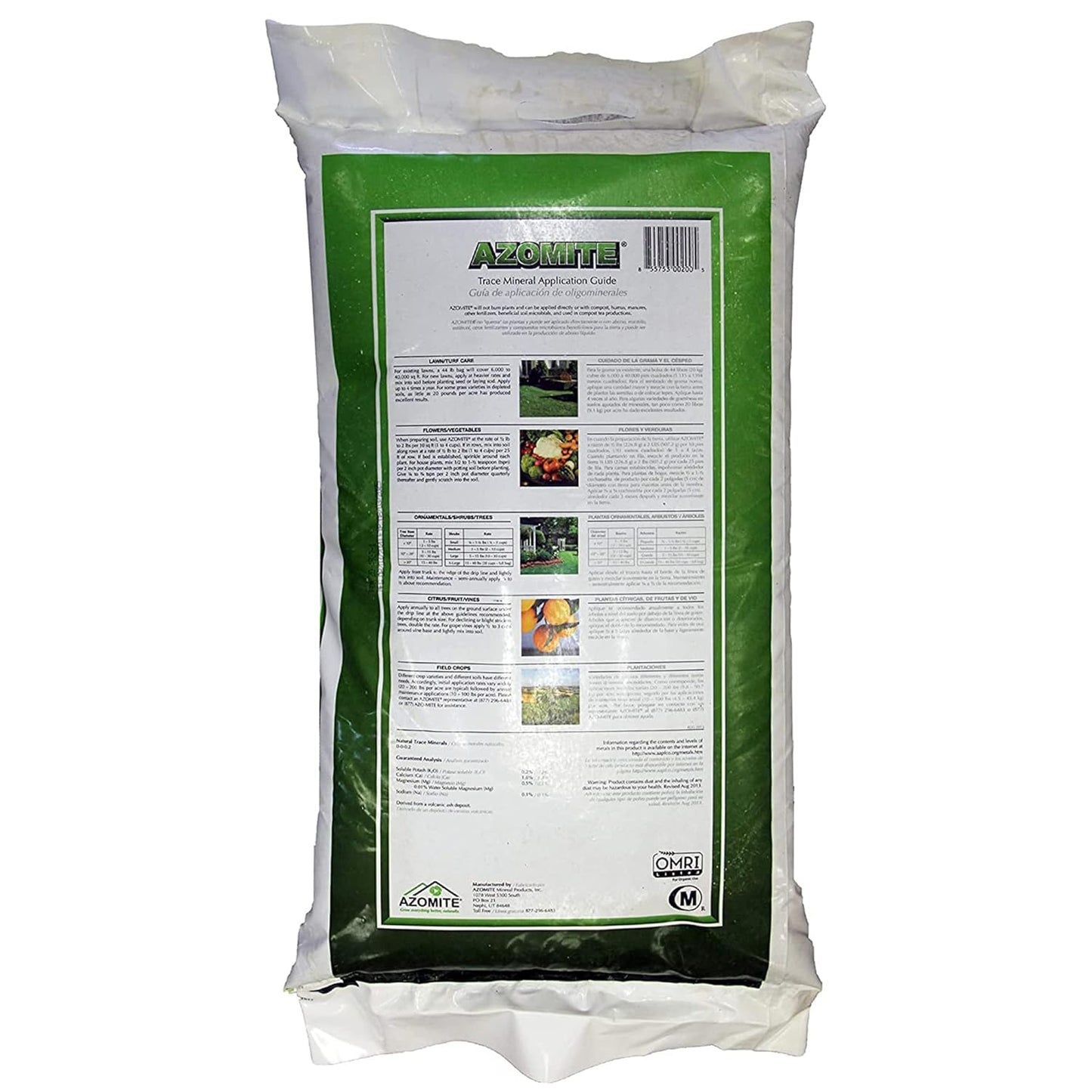 Azomite Organic Fertilizer - OMRI Certified - Granulated Natural Trace Minerals Soil Conditioner & Fertilizer For Healthier Plants Improved Soil Texture Increased Crop Yields Best For Ecosystem