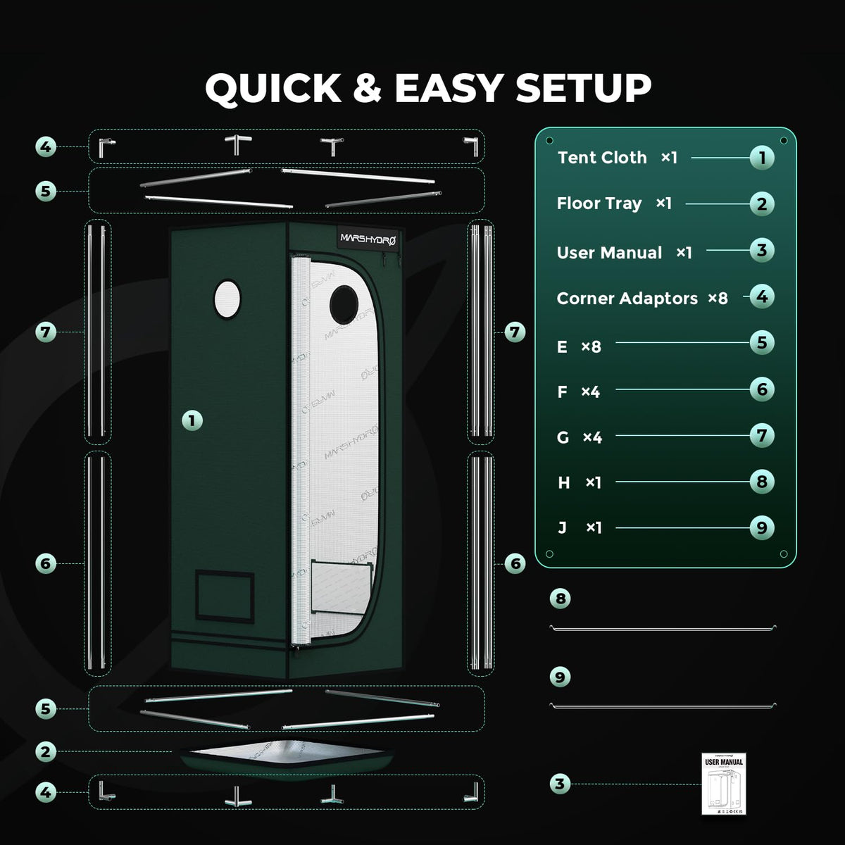 MARS HYDRO Grow Tents, Multiple Sizes