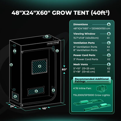MARS HYDRO Grow Tents, Multiple Sizes