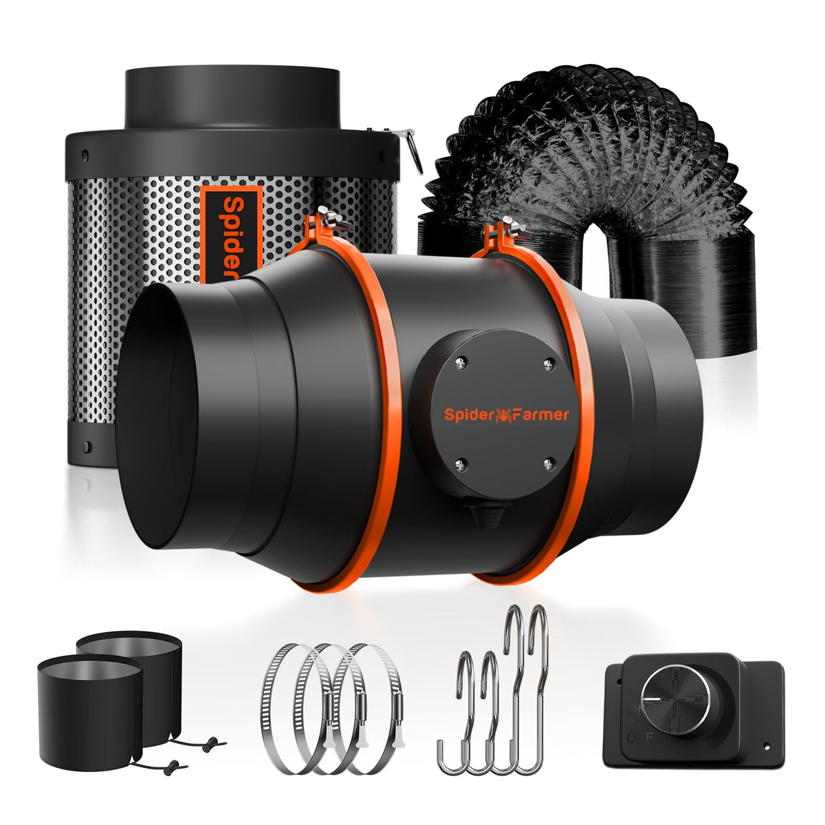 Spider Farmer 6 Inch Air Filtration Kit with Temp Humidity Controller