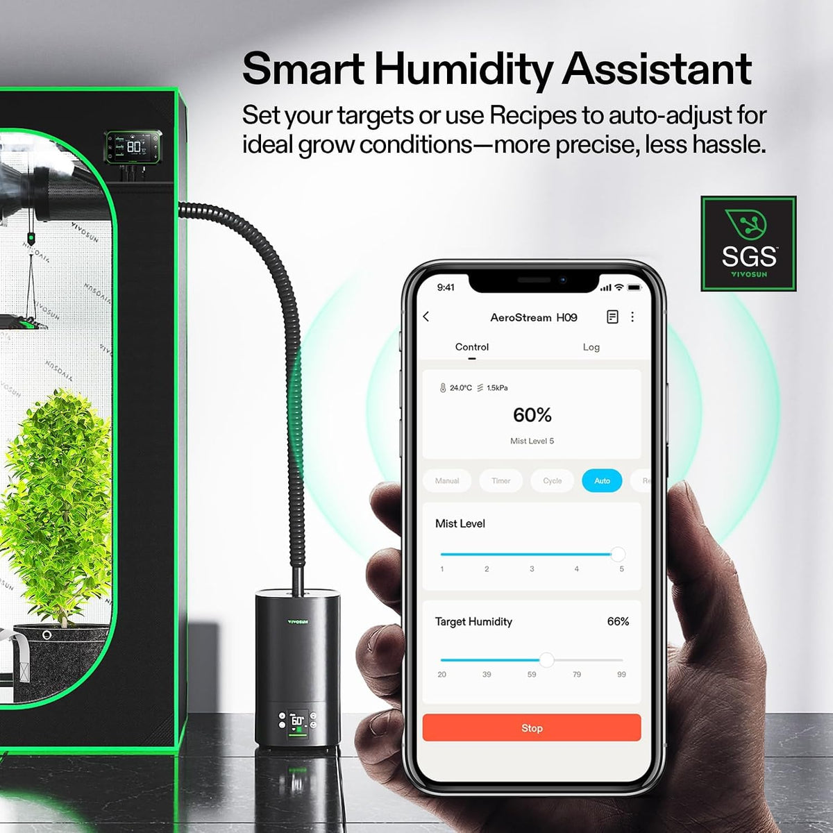 VIVOSUN AeroStream Plant Humidifiers, Multiple Capacities