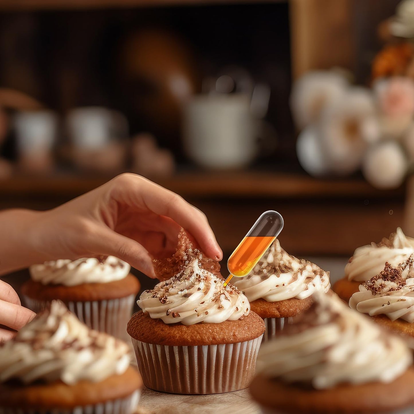 [Heart Style] Vabiooth 50Pcs 4mL Cupcakes Disposable Plastic Transfer Pipettes Liquid Dropper for Chocolate or Strawberries Cupcakes, Ice Cream, Mini Cakes, Waffles, Children's Painting