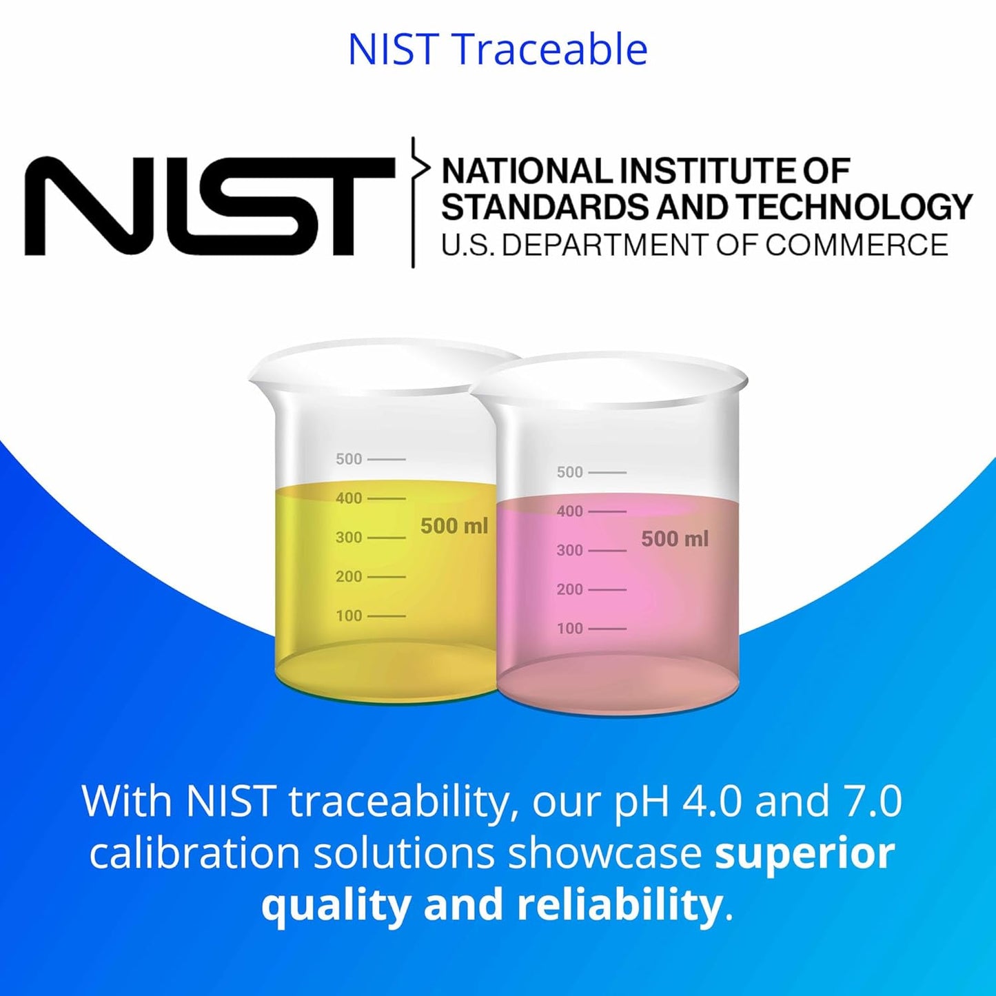 Bluelab pH 4.0 & 7.0 Calibration Solution Kit - pH Meter & pH Pen Calibration for Balanced Nutrient Solution NIST Traceable | Hydroponics, Gardening & Growing Tents (500 ml/ 16.9 Fl Oz Each)