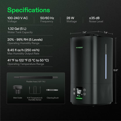 VIVOSUN AeroStream Plant Humidifiers, Multiple Capacities